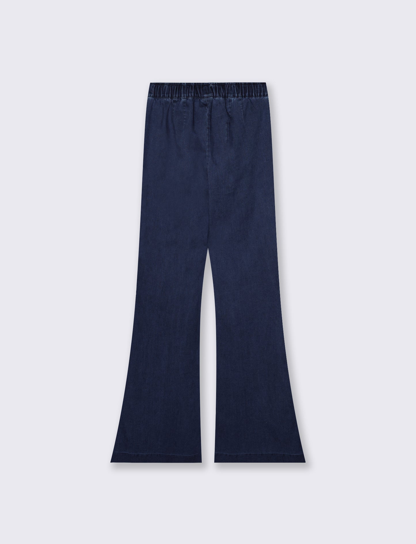 Flare Pants with Elastic Waistband - Blue