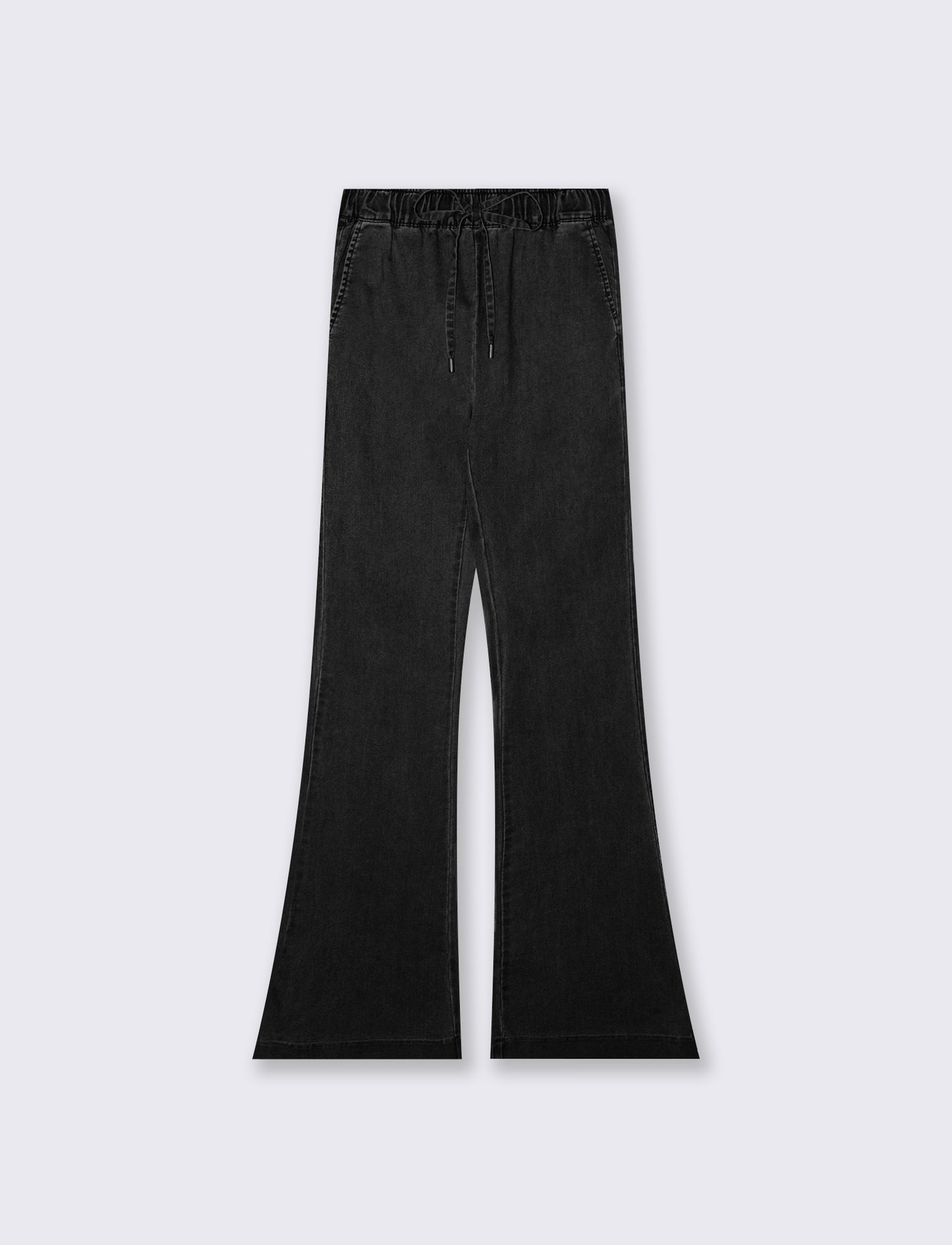 Pantalone Flare con Elastico in Vita - Nero