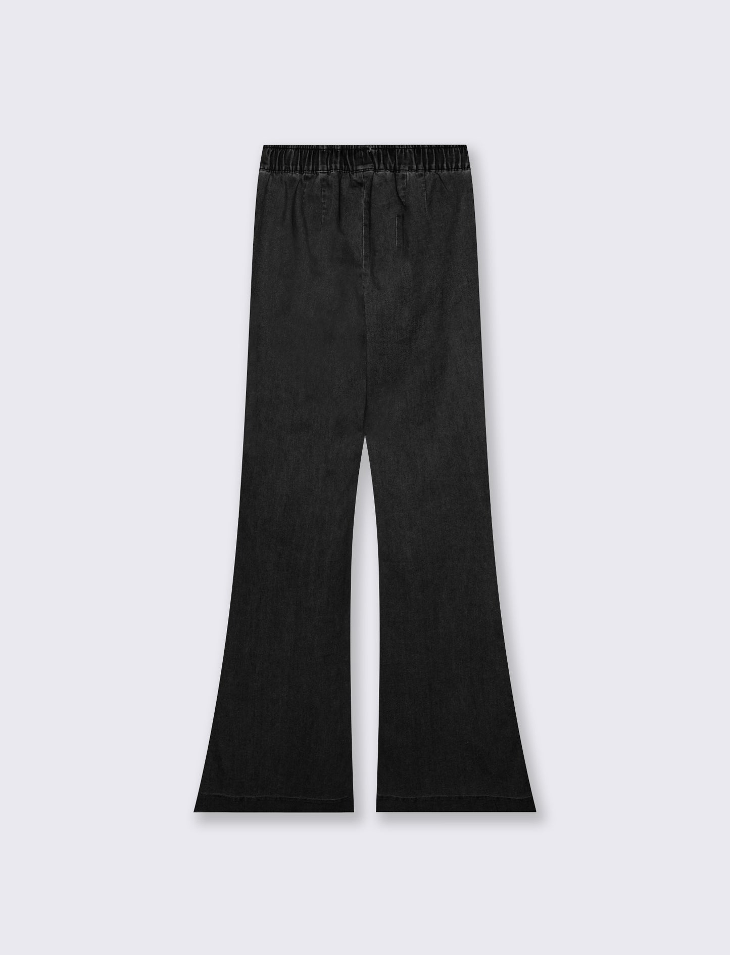 Pantalone Flare con Elastico in Vita - Nero