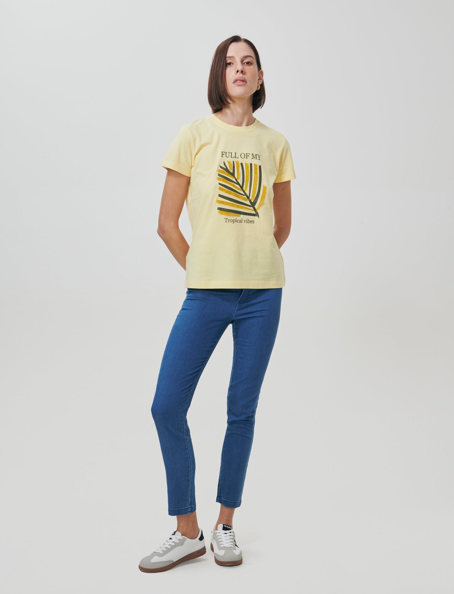 Jeggings with elastic and back pockets - Blue