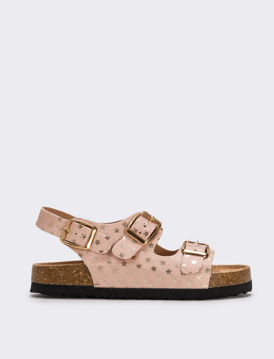 Sandalo rosa con stelline per bambina - Rosa
