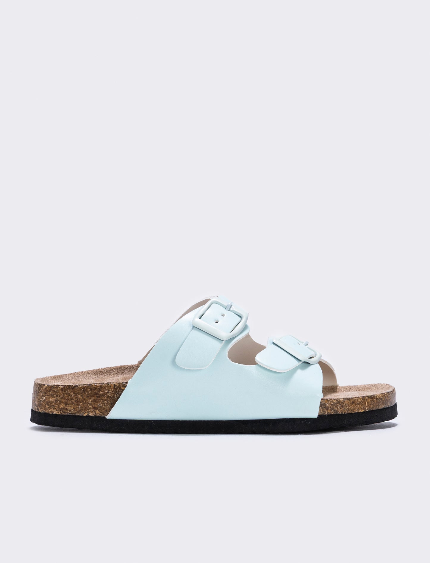 Sandalo vernice con doppia fibbia bambina - Verde menta