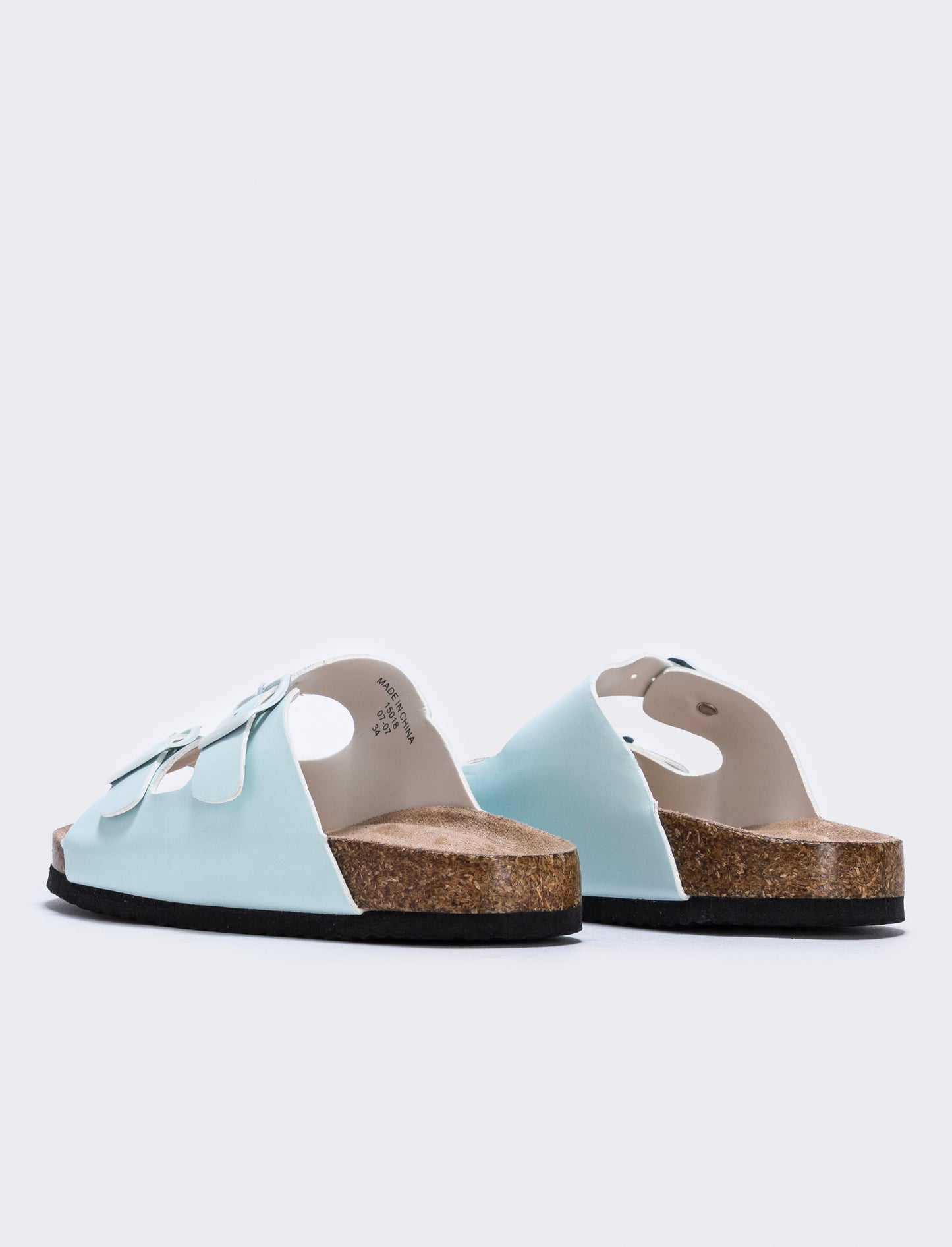 Sandalo vernice con doppia fibbia bambina - Verde menta