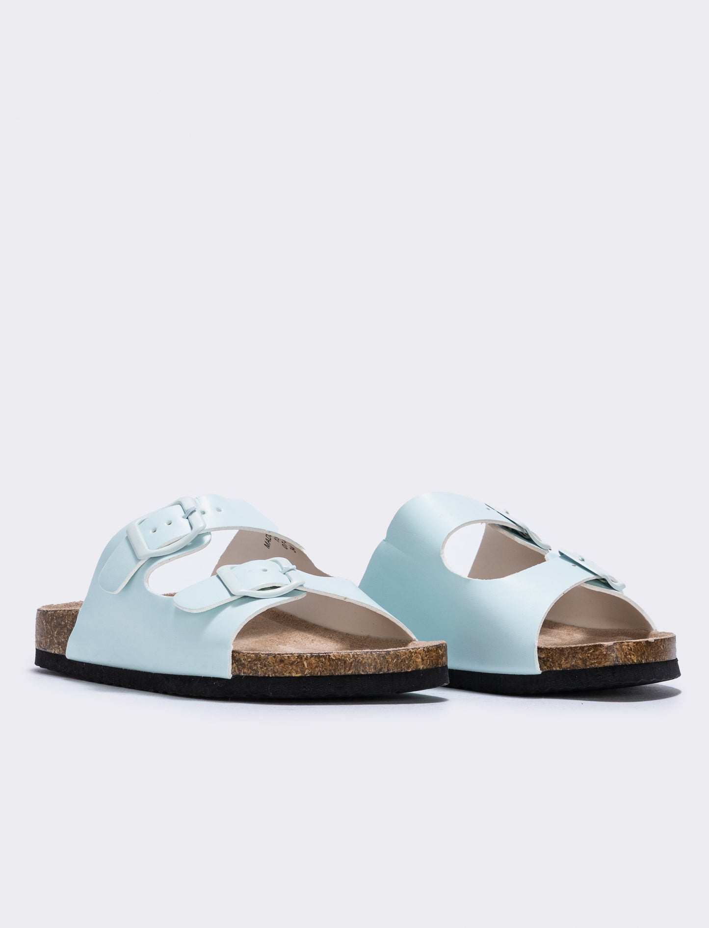 Sandalo vernice con doppia fibbia bambina - Verde menta