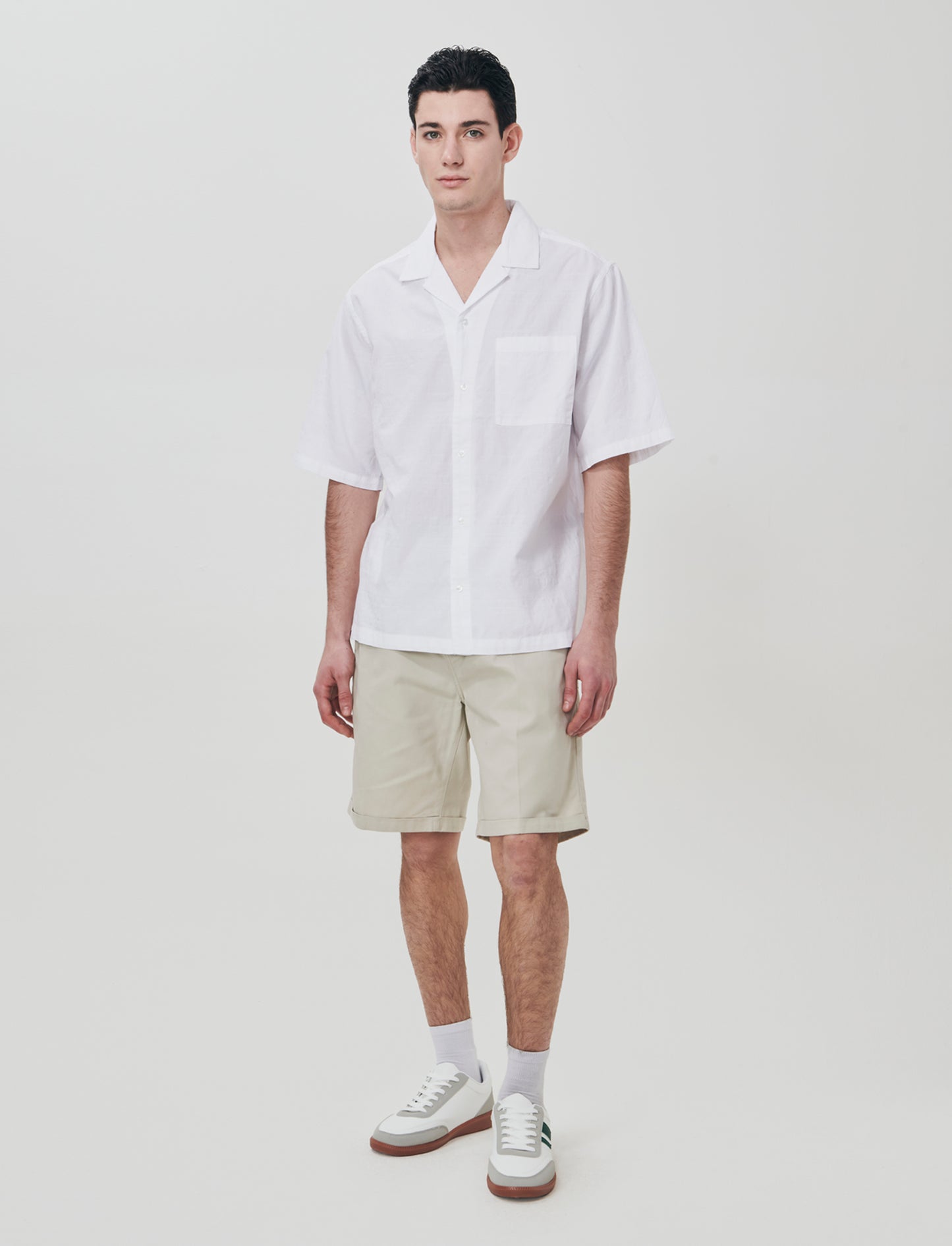 Jacquard Shirt Check Effect Soft Fit - White