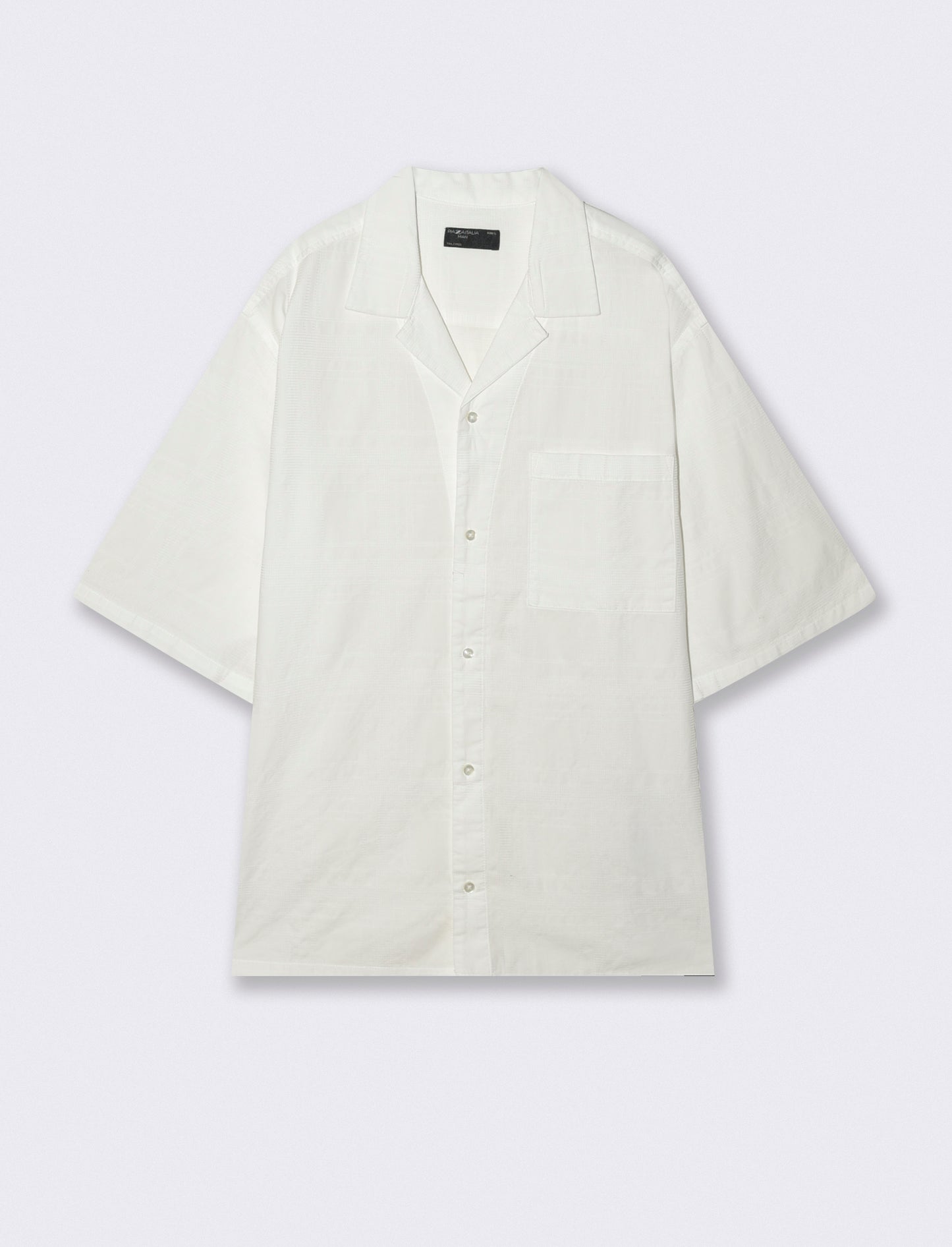 Jacquard Shirt Check Effect Soft Fit - White