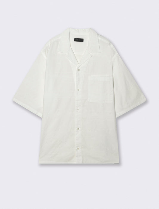 Camicia Jacquard Effetto Quadri Soft Fit - Bianco