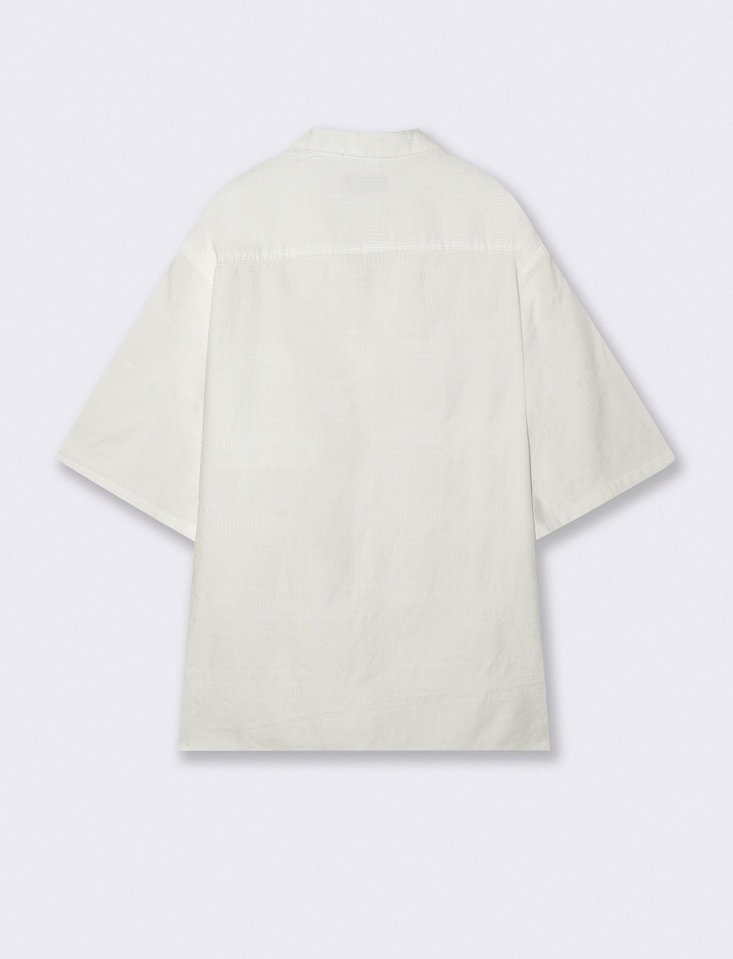Jacquard Shirt Check Effect Soft Fit - White