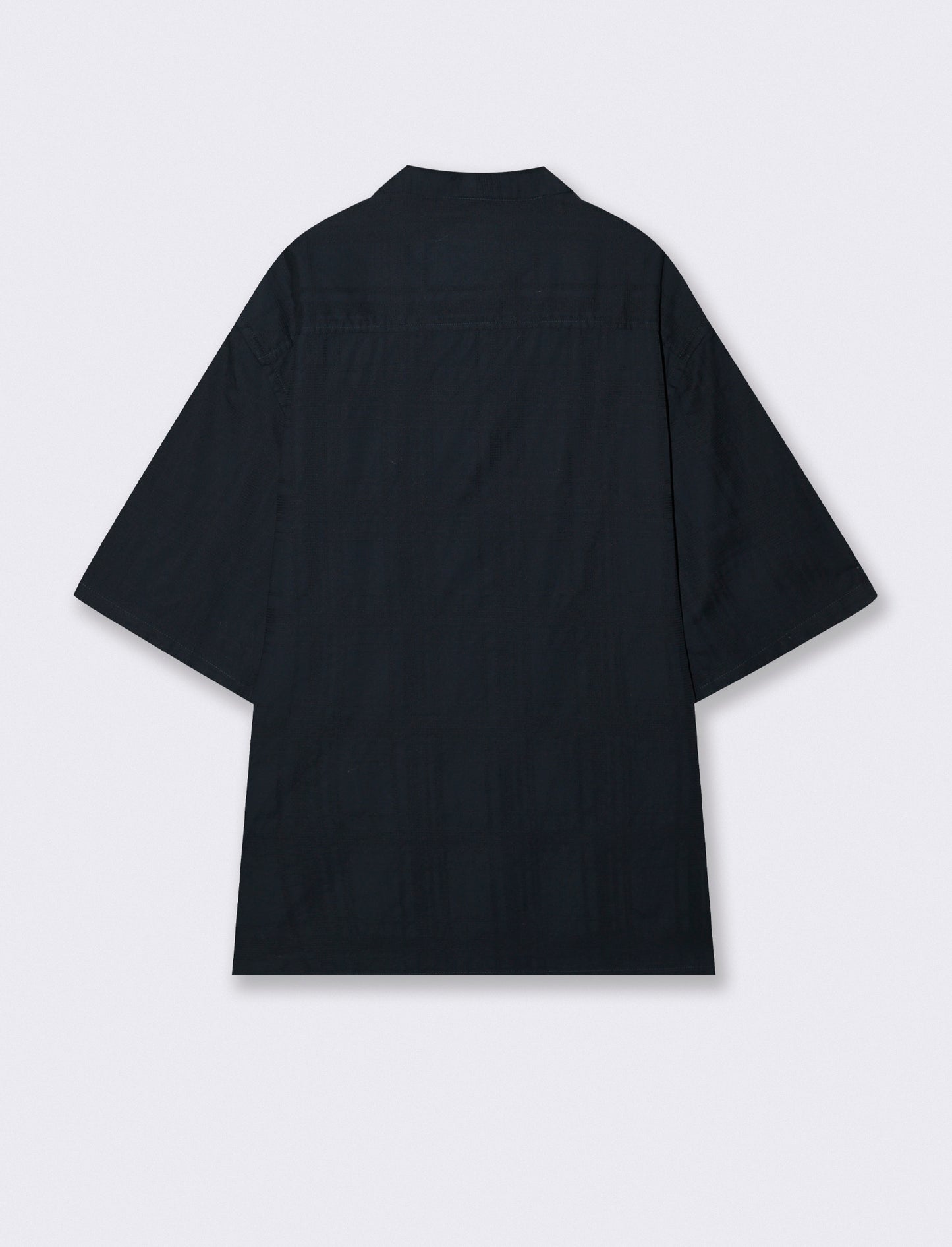 CAMICIA JACQUARD EFFETTO QUADRI - Blu