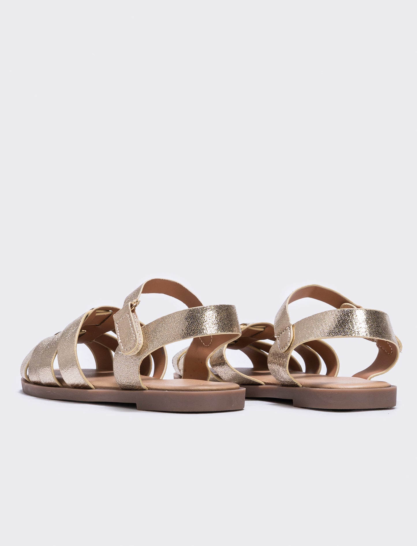 Crossed gold sandal for girl - Gold