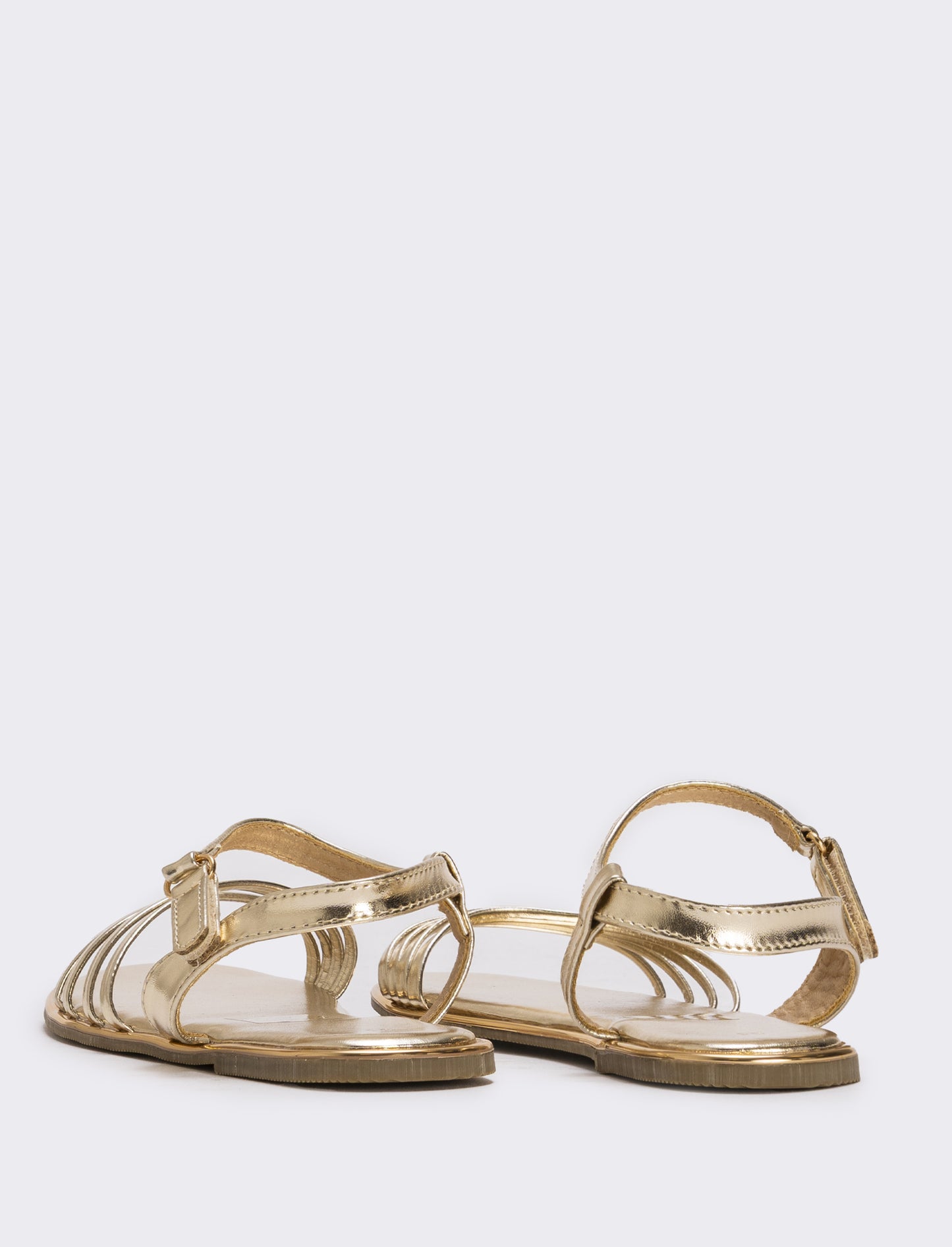 Gold Sandals with Straps for Girls - Gold