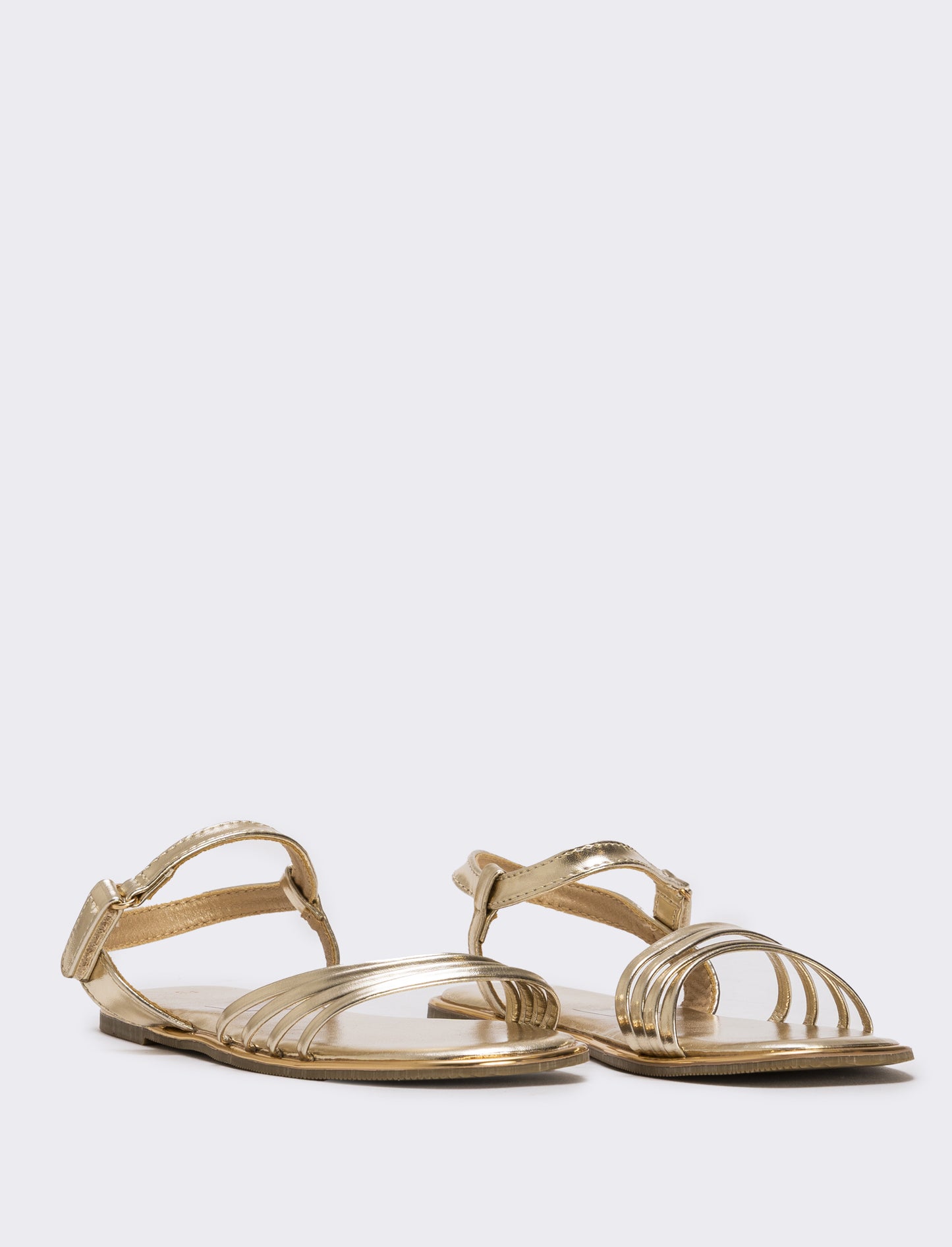 Gold Sandals with Straps for Girls - Gold