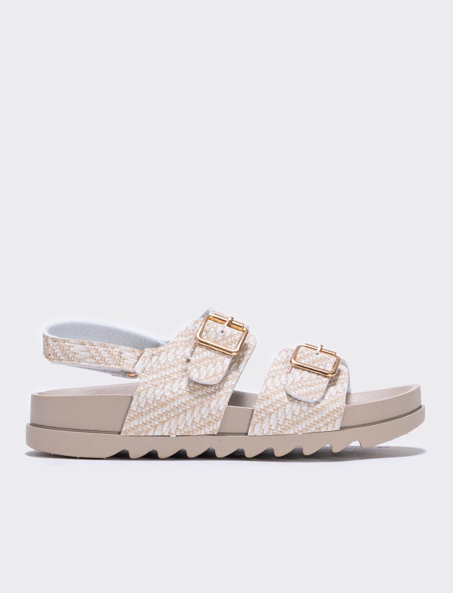 Beige sandals for girls with adjustable buckles - Beige
