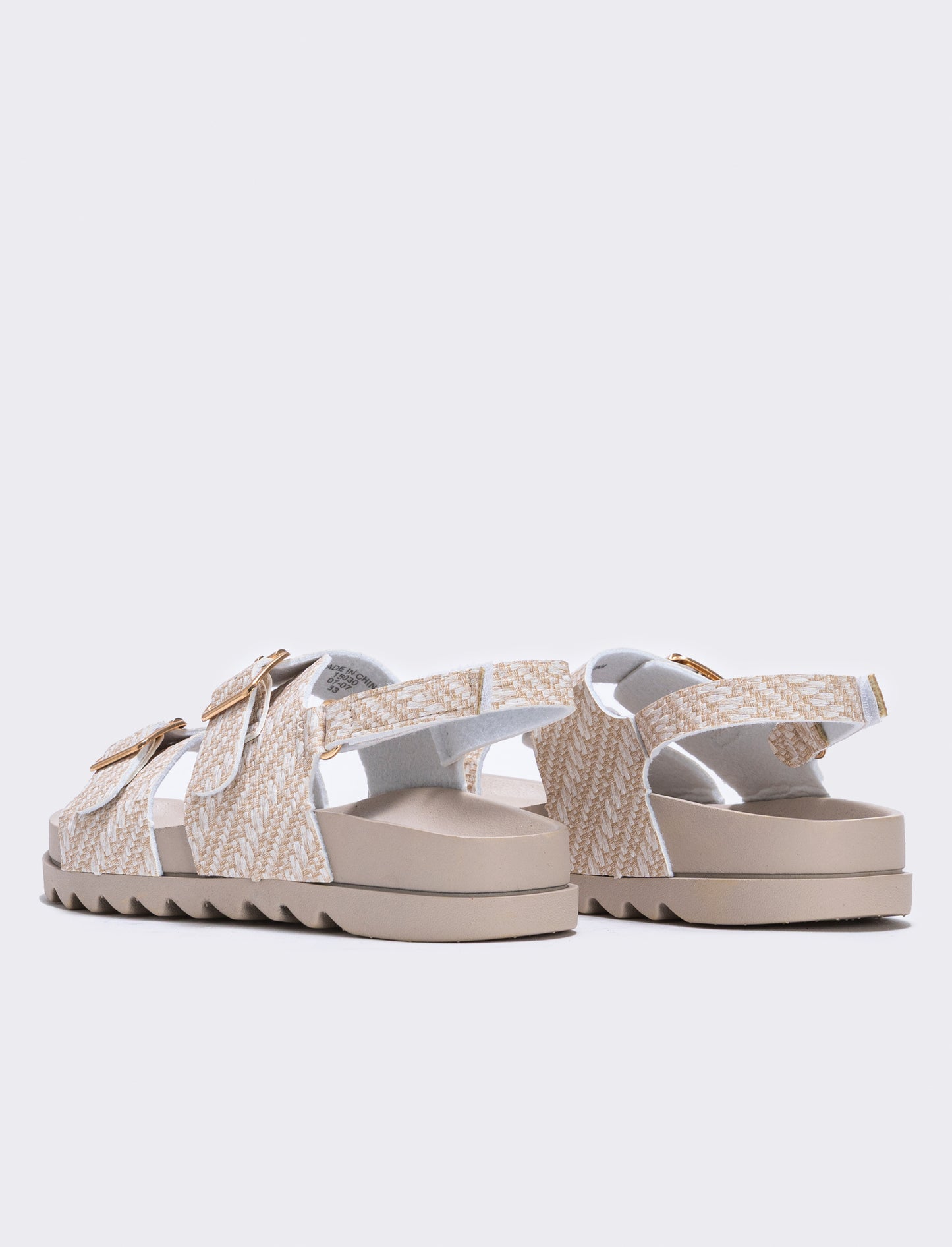 Beige sandals for girls with adjustable buckles - Beige