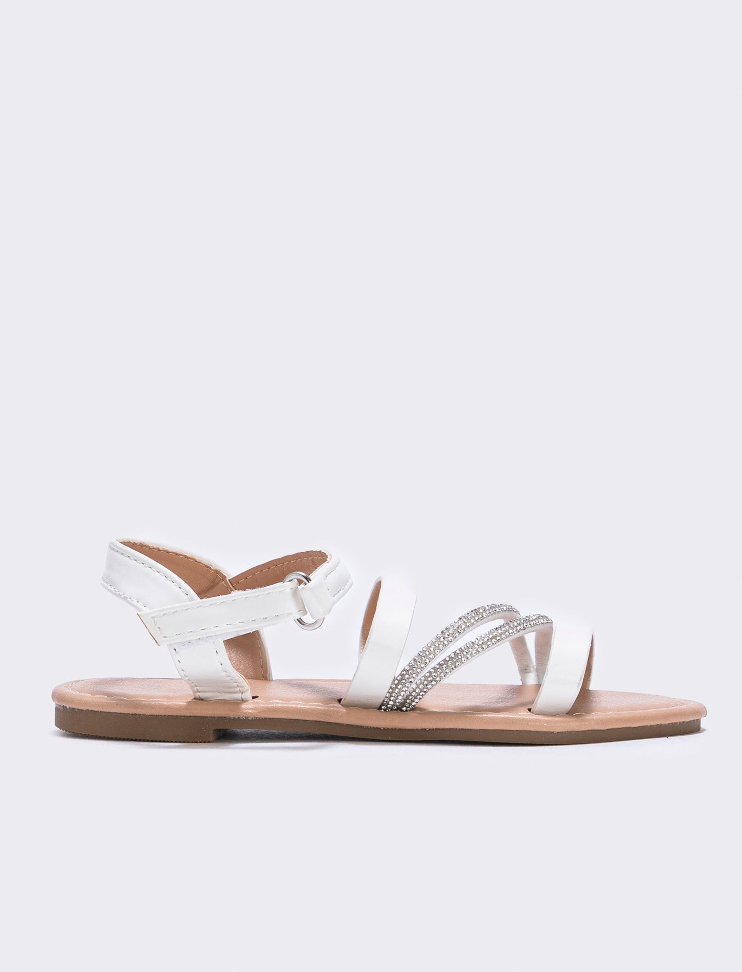 Sandalo bianco con strass per bambina - Bianco
