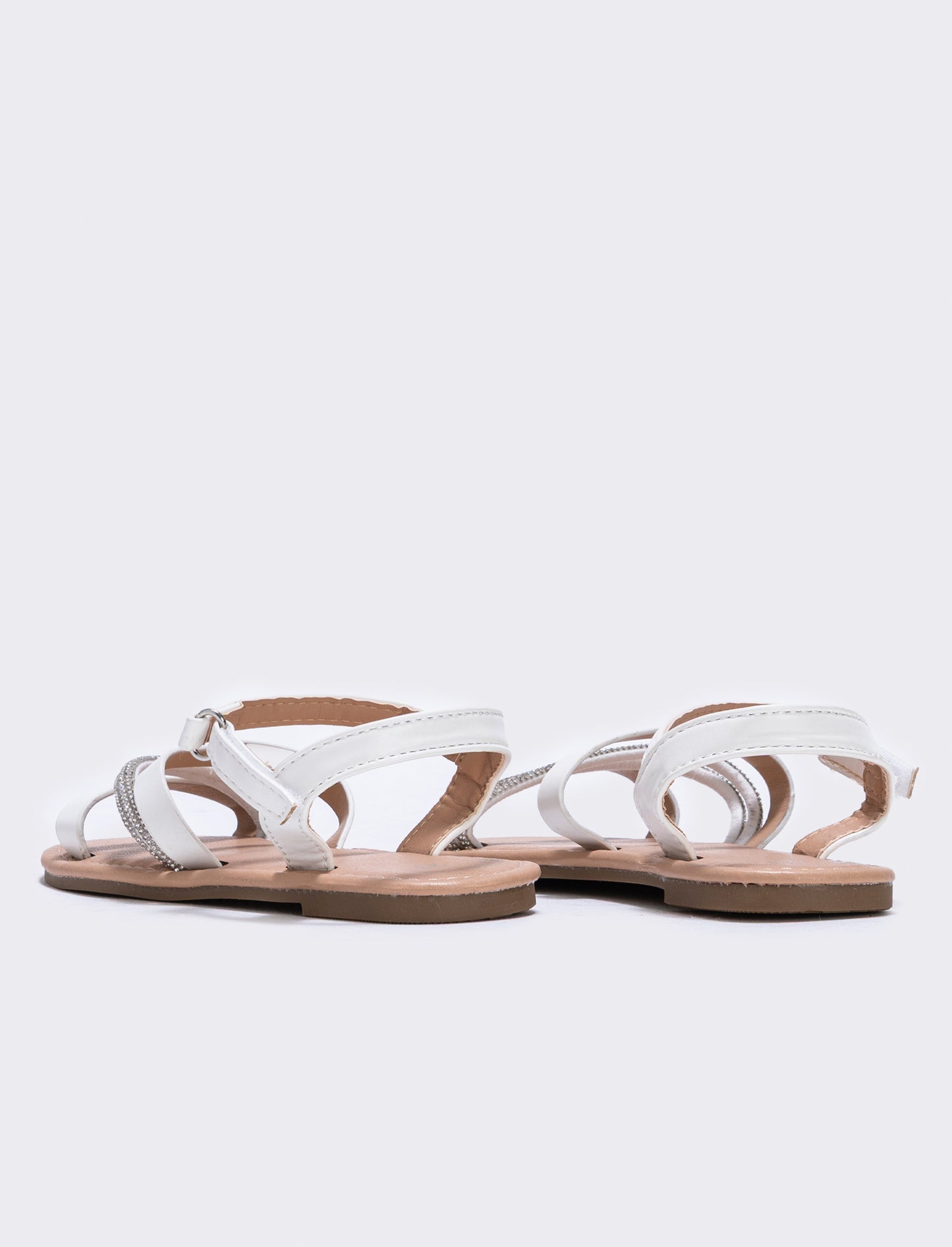 Sandalo bianco con strass per bambina - Bianco