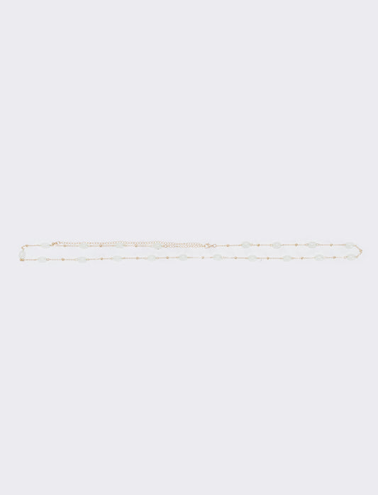 Catenina corpo con pietre - Bianco
