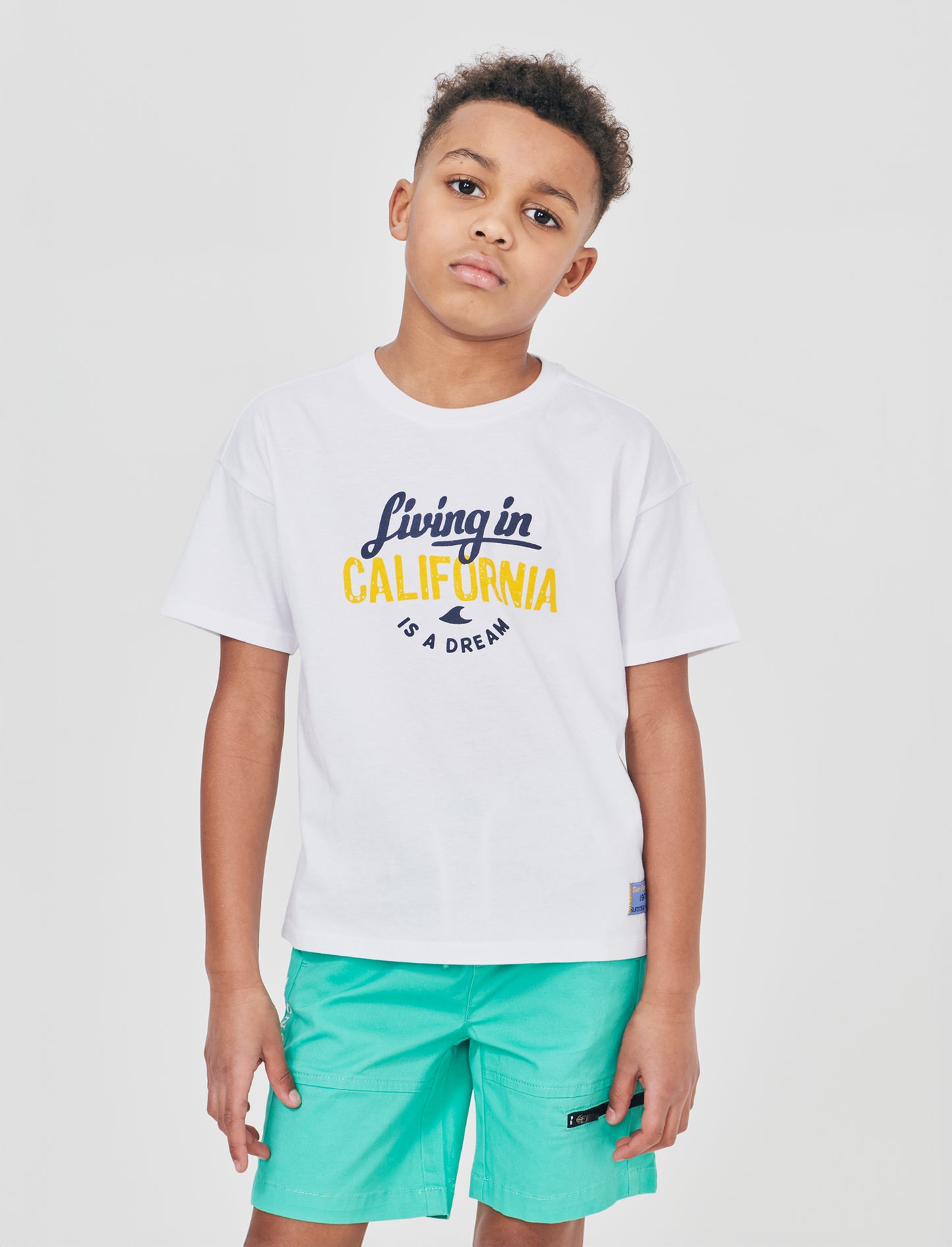 Summer loose fit half sleeve T-shirt - White