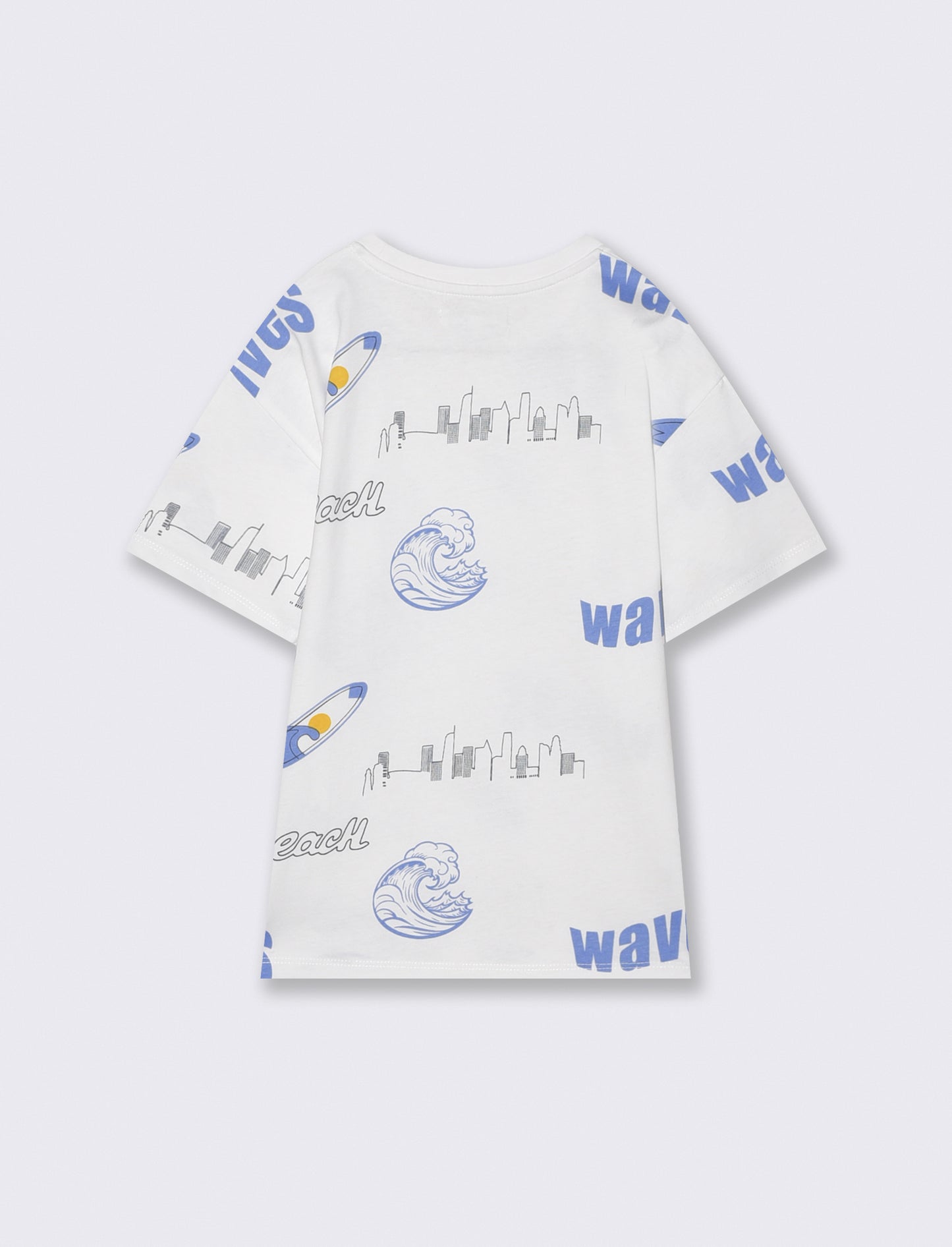 Summer and Energetic Crew Neck T-Shirt - White