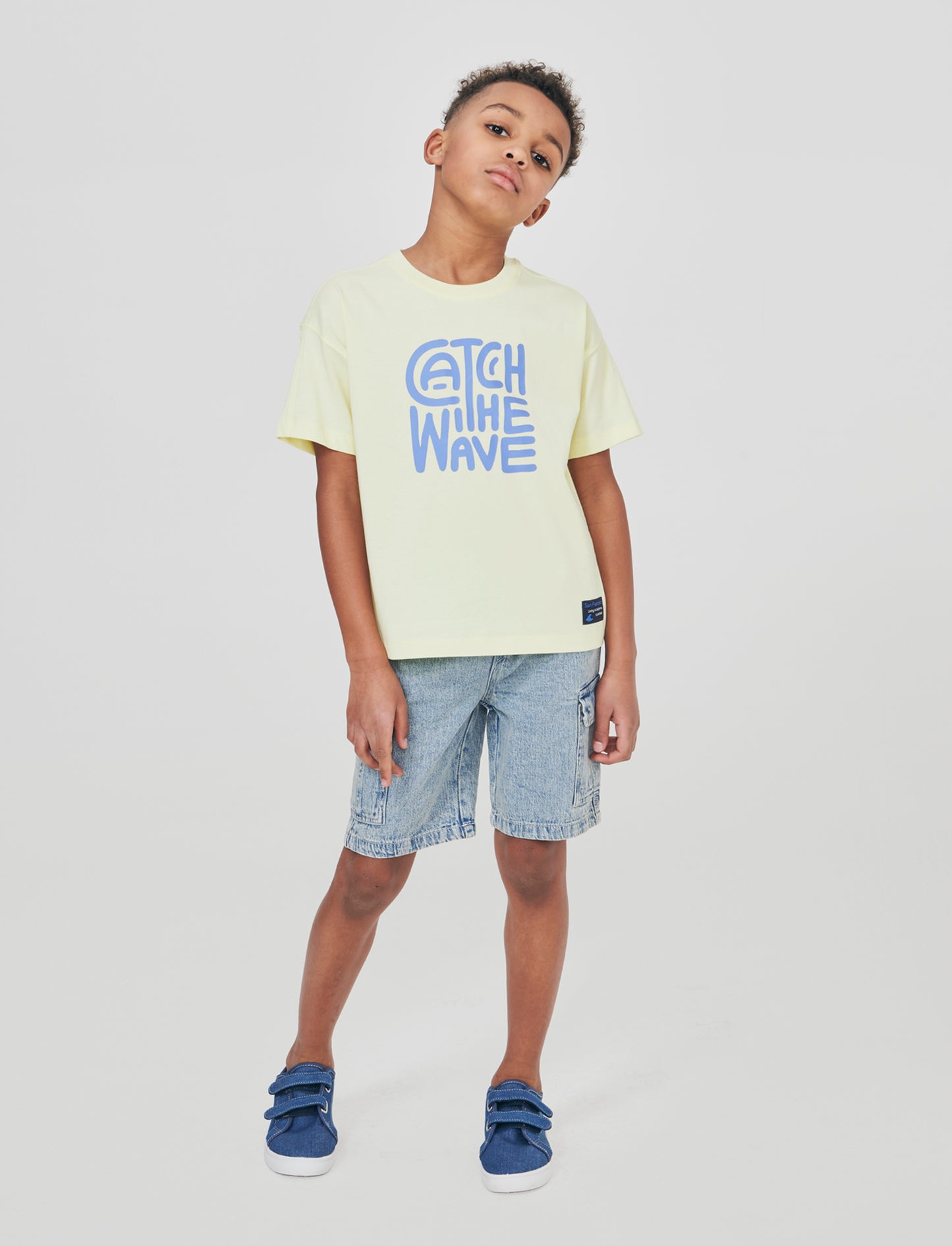 Bermuda cargo in denim 100% cotone - Denim