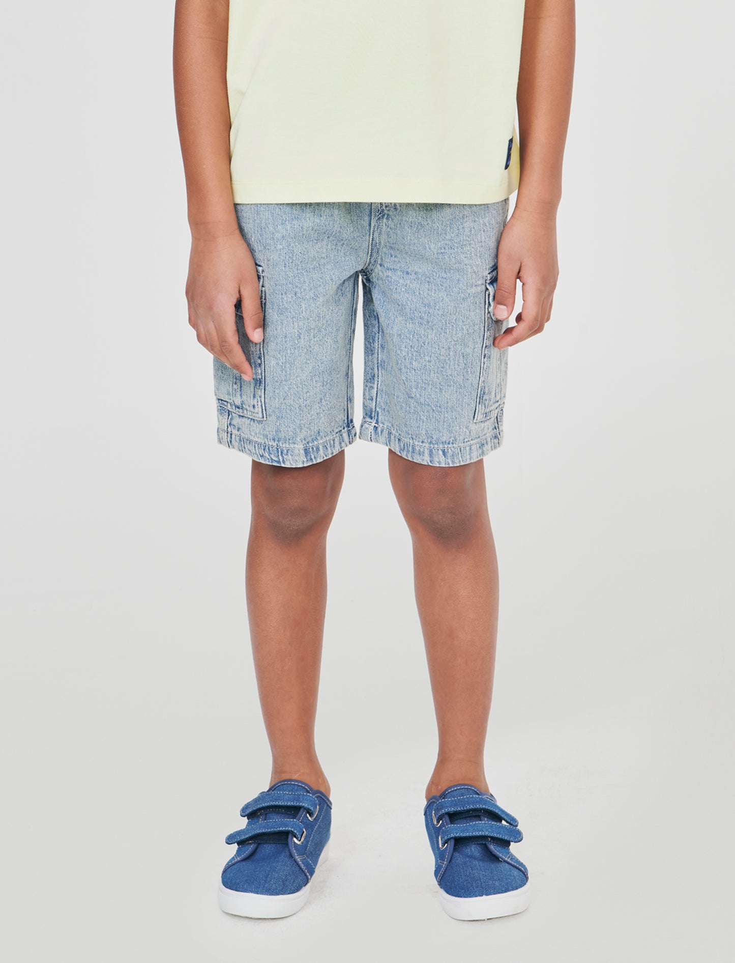 Bermuda cargo in denim 100% cotone - Denim