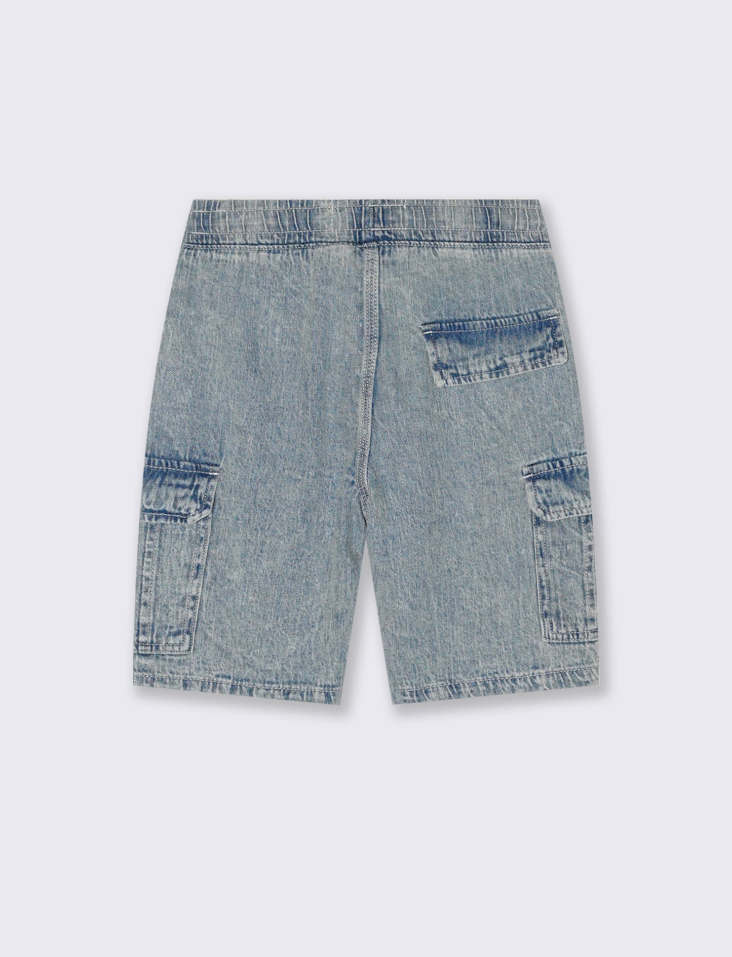 Bermuda cargo in denim 100% cotone - Denim