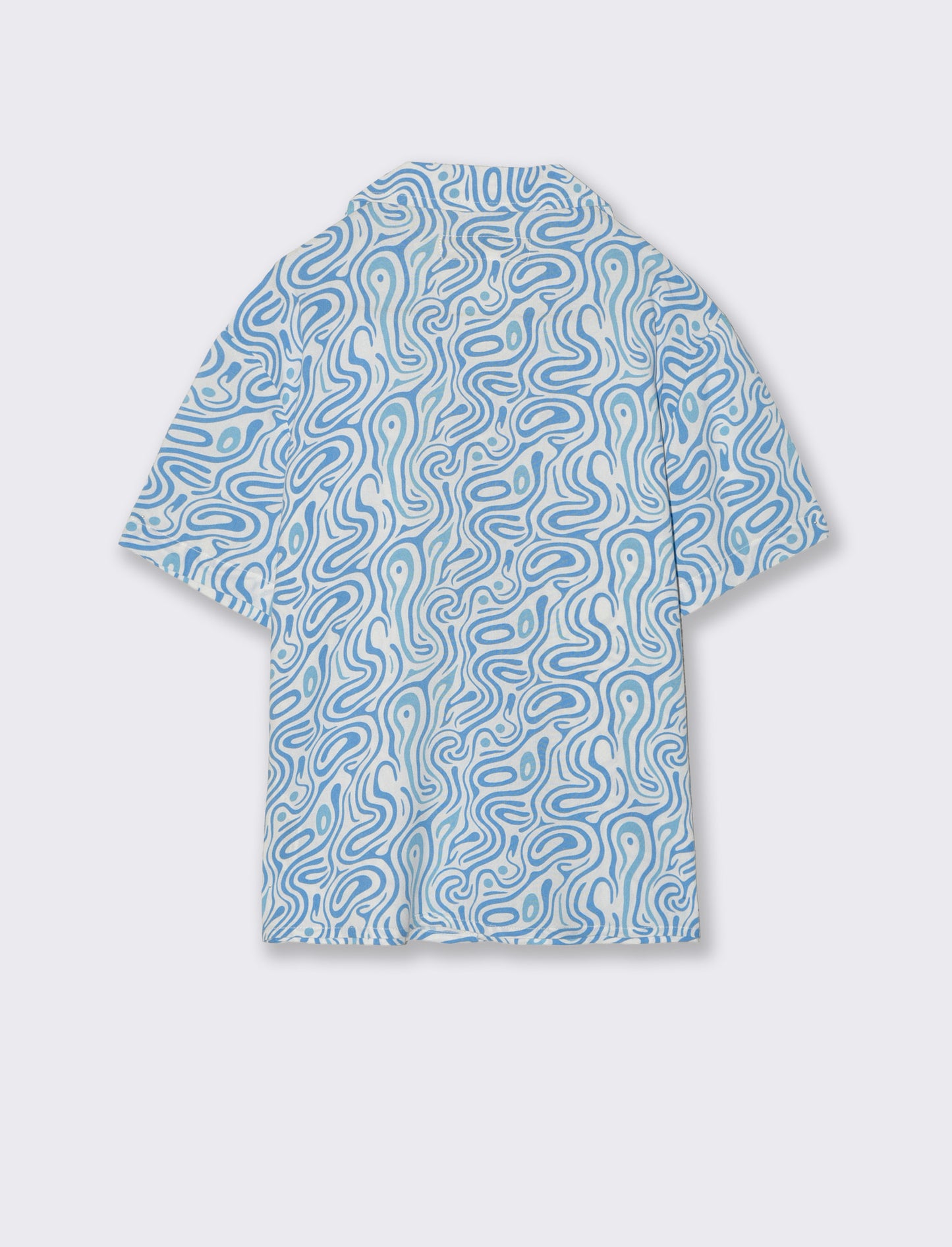 Camicia stampata in viscosa per l'estate - Azzurro