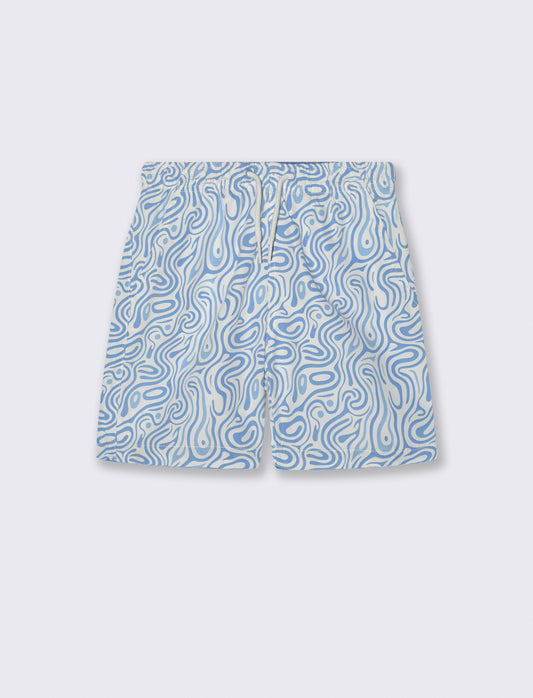 Costume pantaloncino stampato estivo - Azzurro