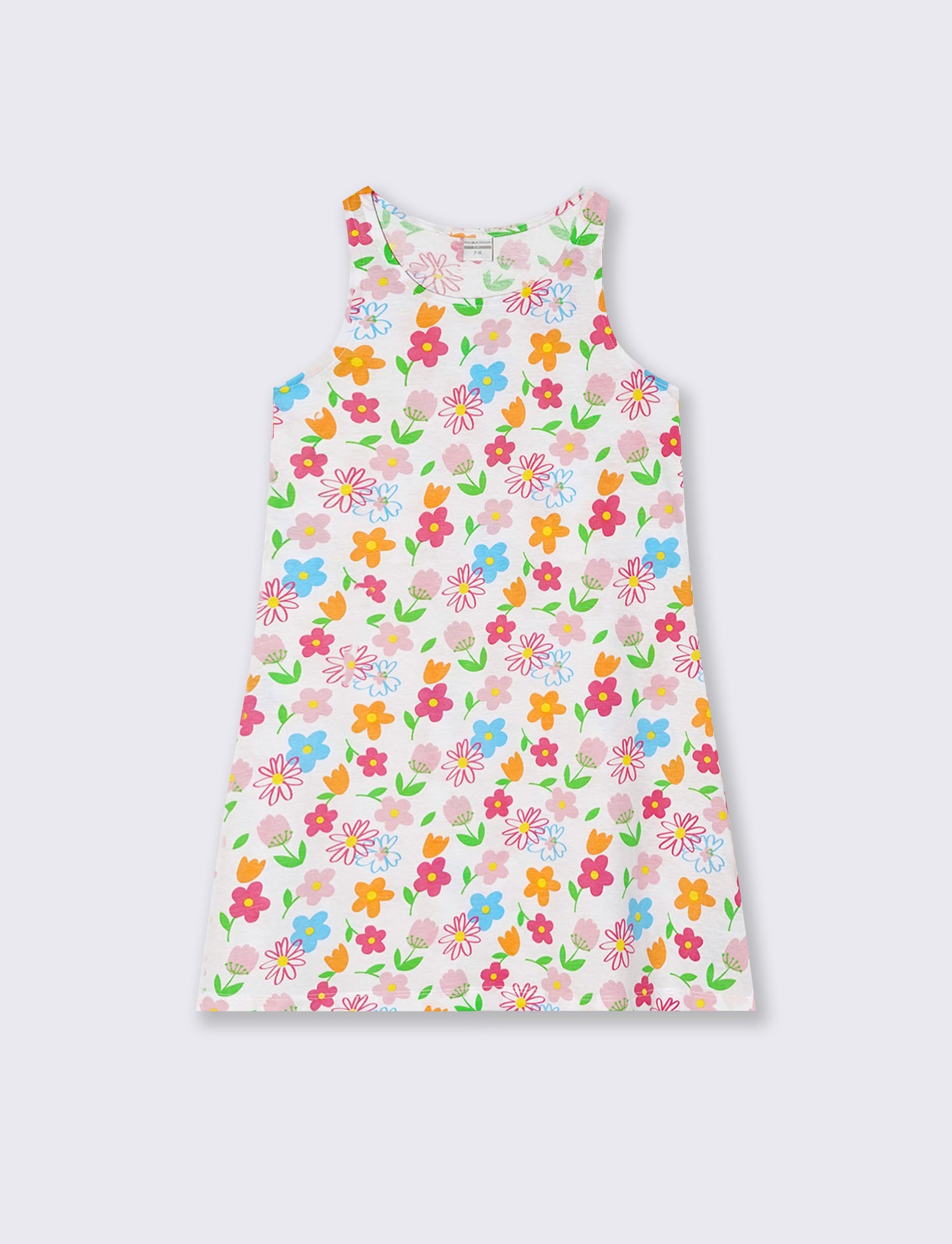 Abito svasato in jersey di cotone bambina - Bianco