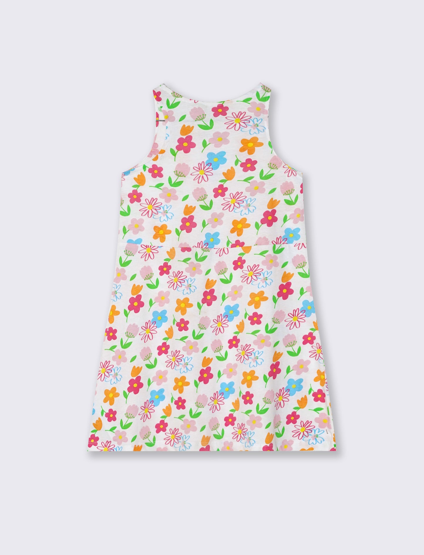 Abito svasato in jersey di cotone bambina - Bianco