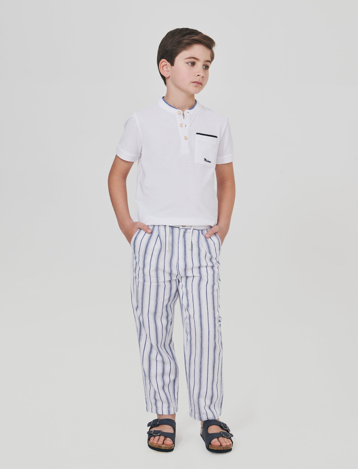 Pantalone a righe con coulisse regolabile - Righe
