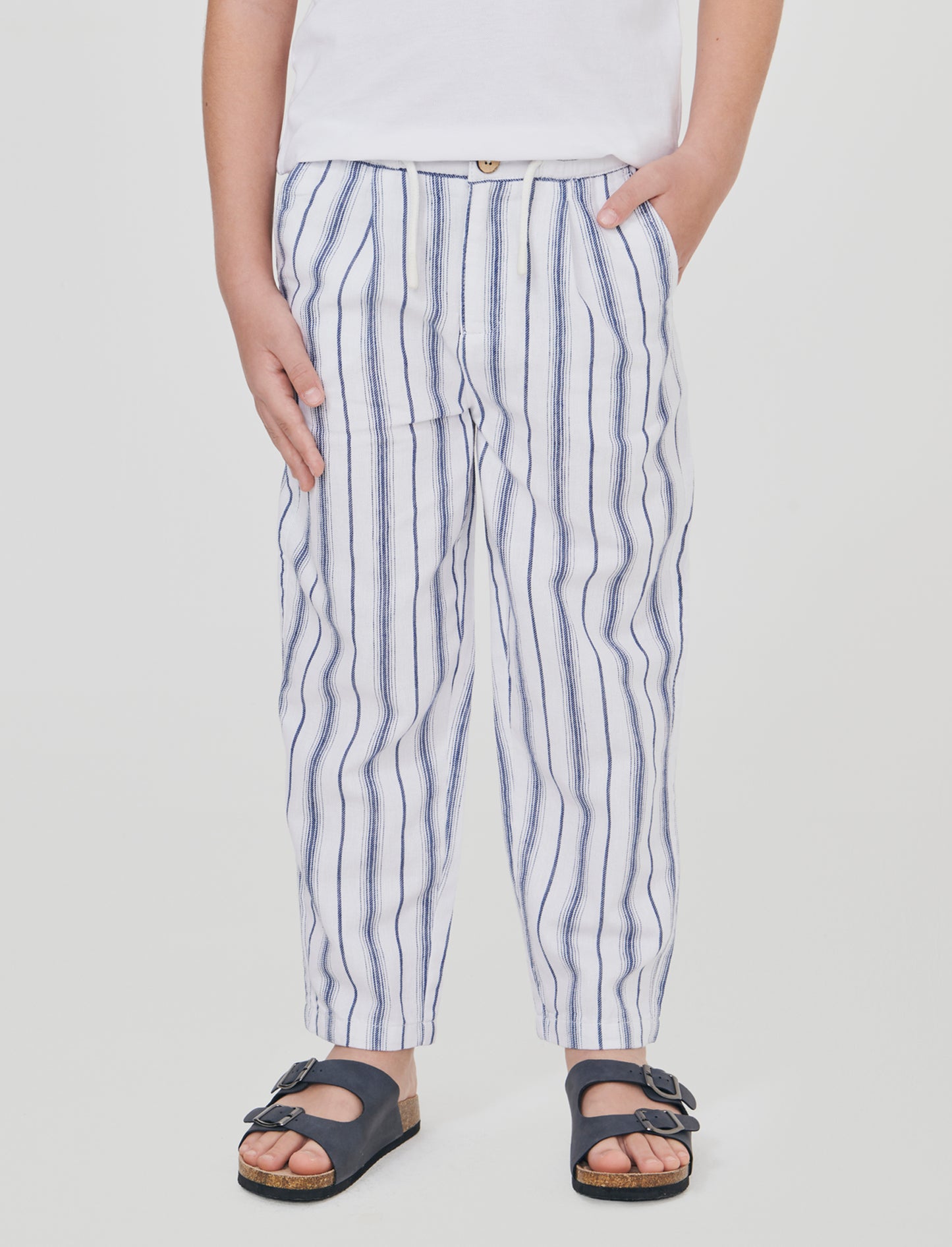 Pantalone a righe con coulisse regolabile - Righe