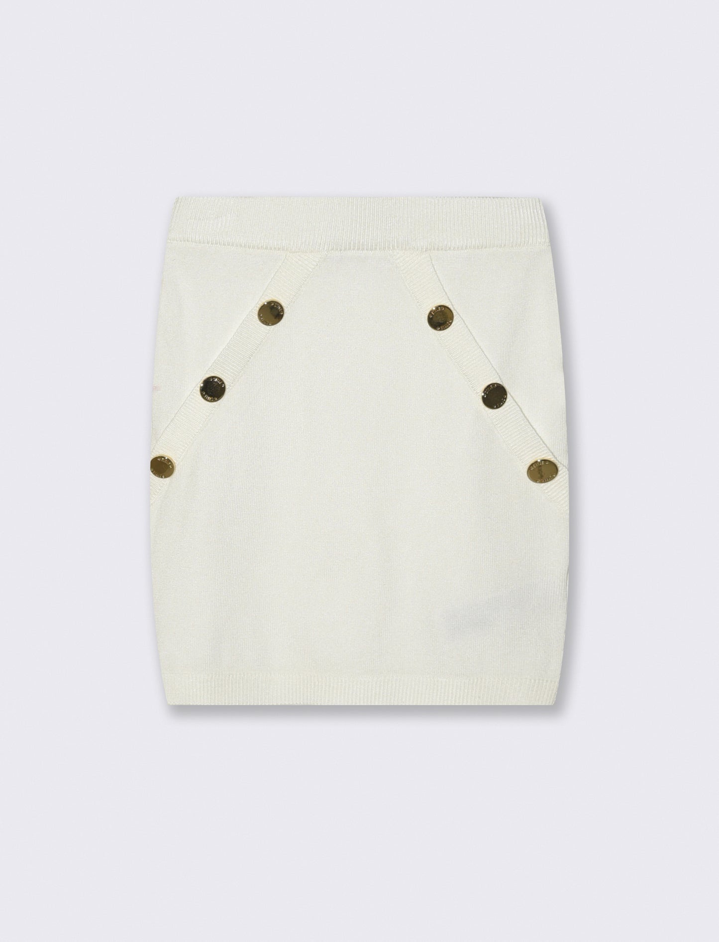 Gonna in maglia con bottoni decorativi - Bianco latte