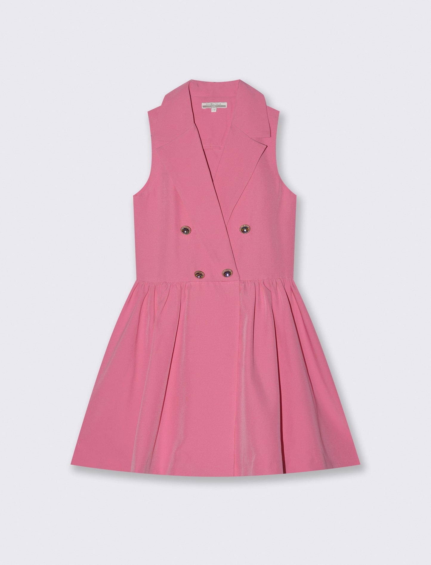 Abito gilet elegante con bottoni gioiello - Rosa