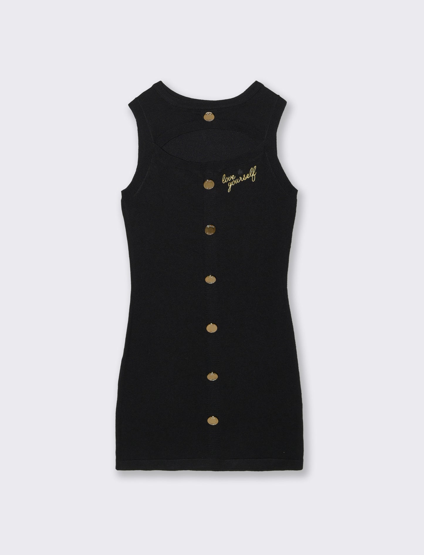 Abito in maglia con bottoni eleganti - Nero