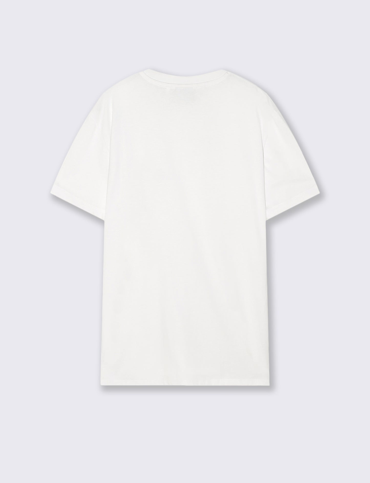Premium cotton T-shirt with patch and print - White