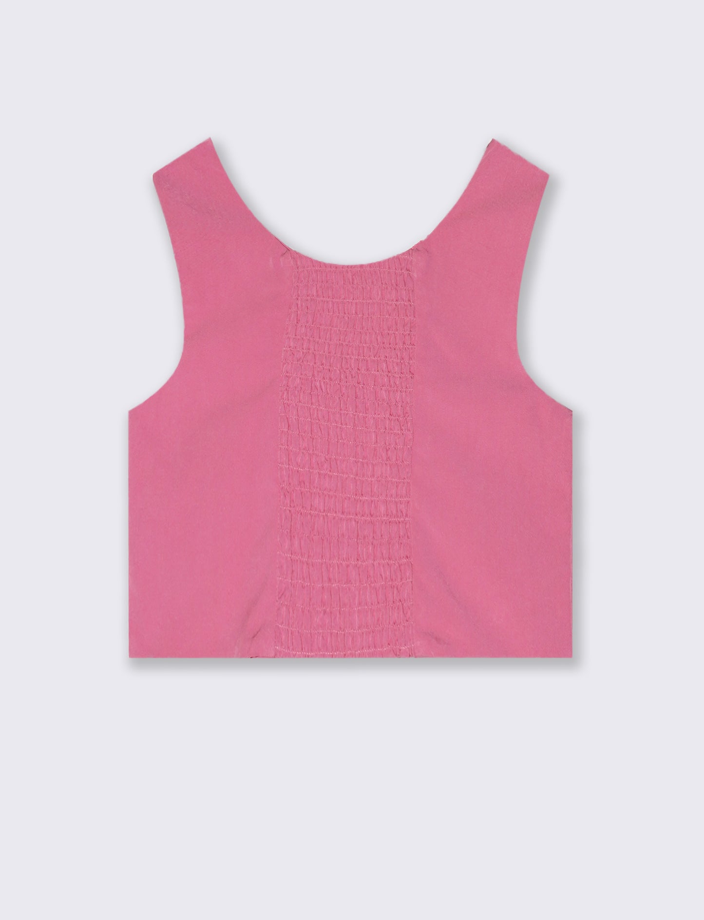 Top elegante in cotone con fiocco decorativo - Rosa