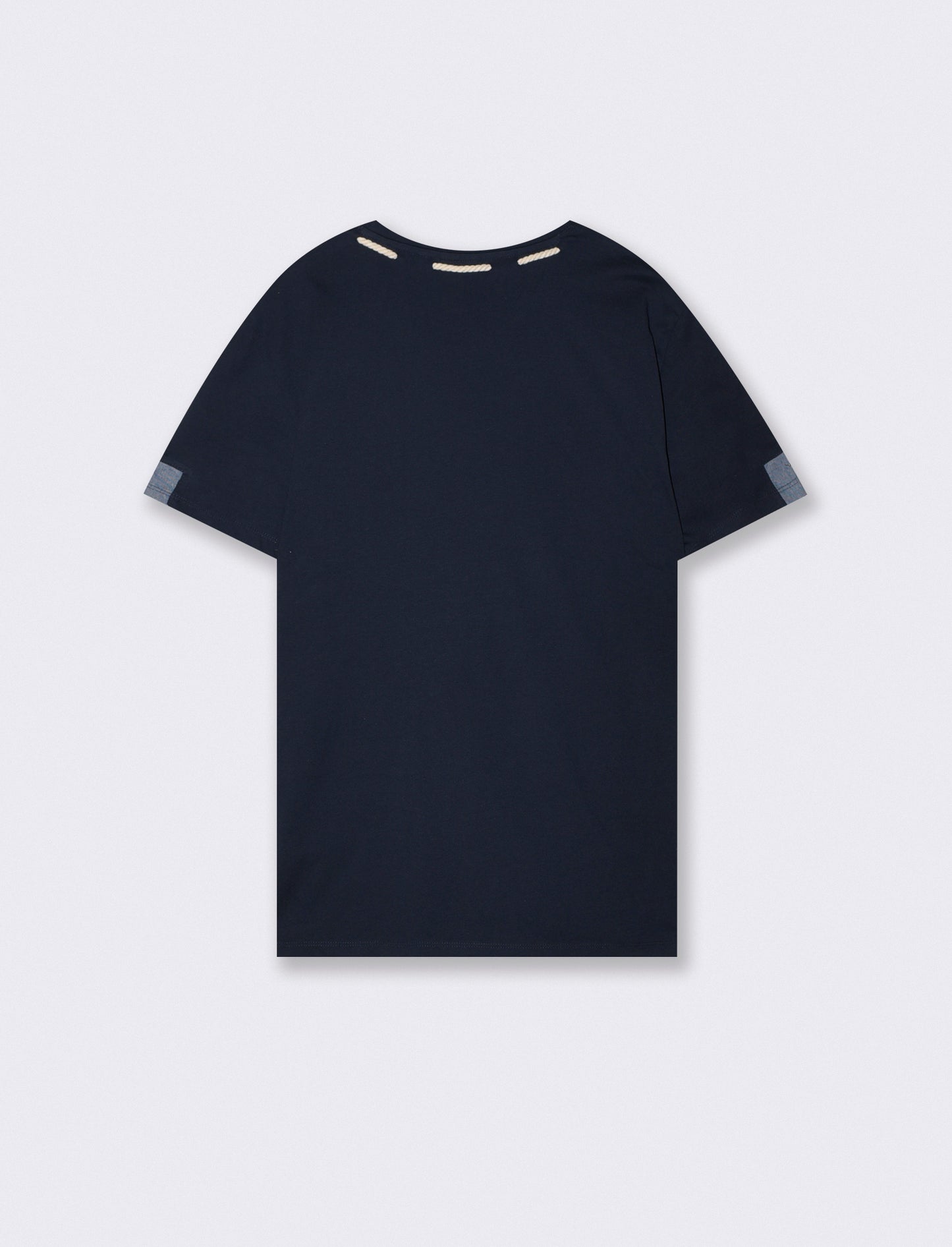 Nautical drawstring crew neck T-shirt - Blue