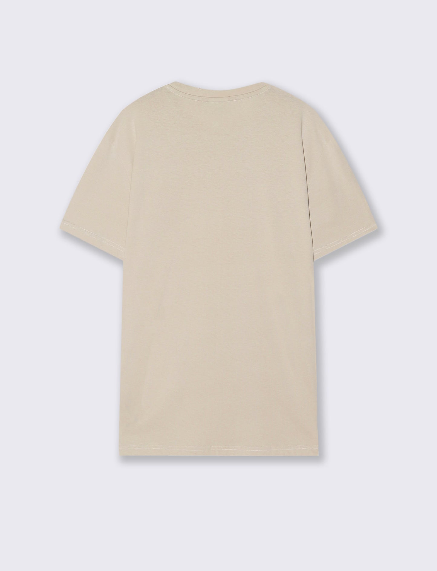 T-shirt cotone girocollo stampa contrasto - Grigio ghiaccio