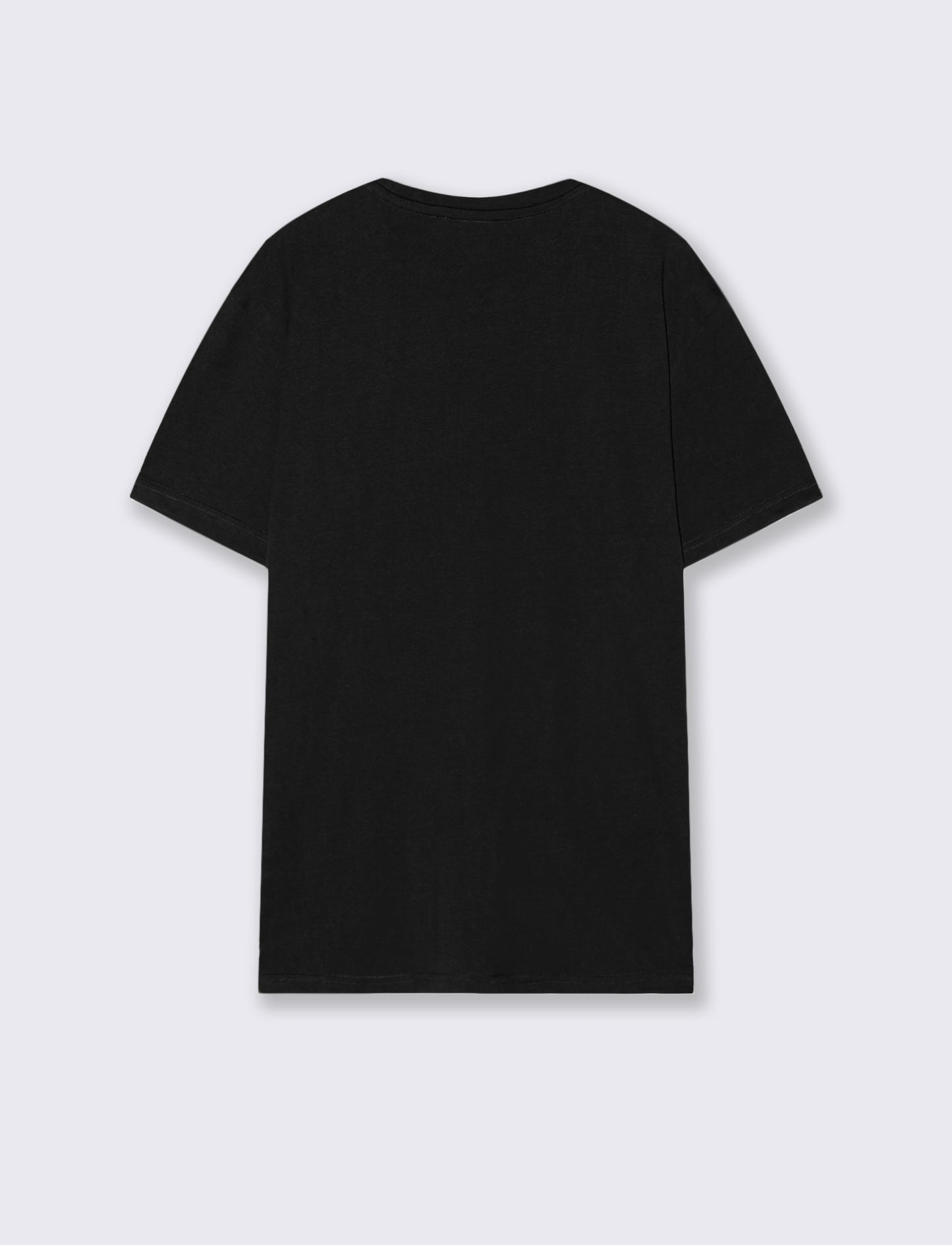 Cotton crew neck T-shirt with contrast print - Black