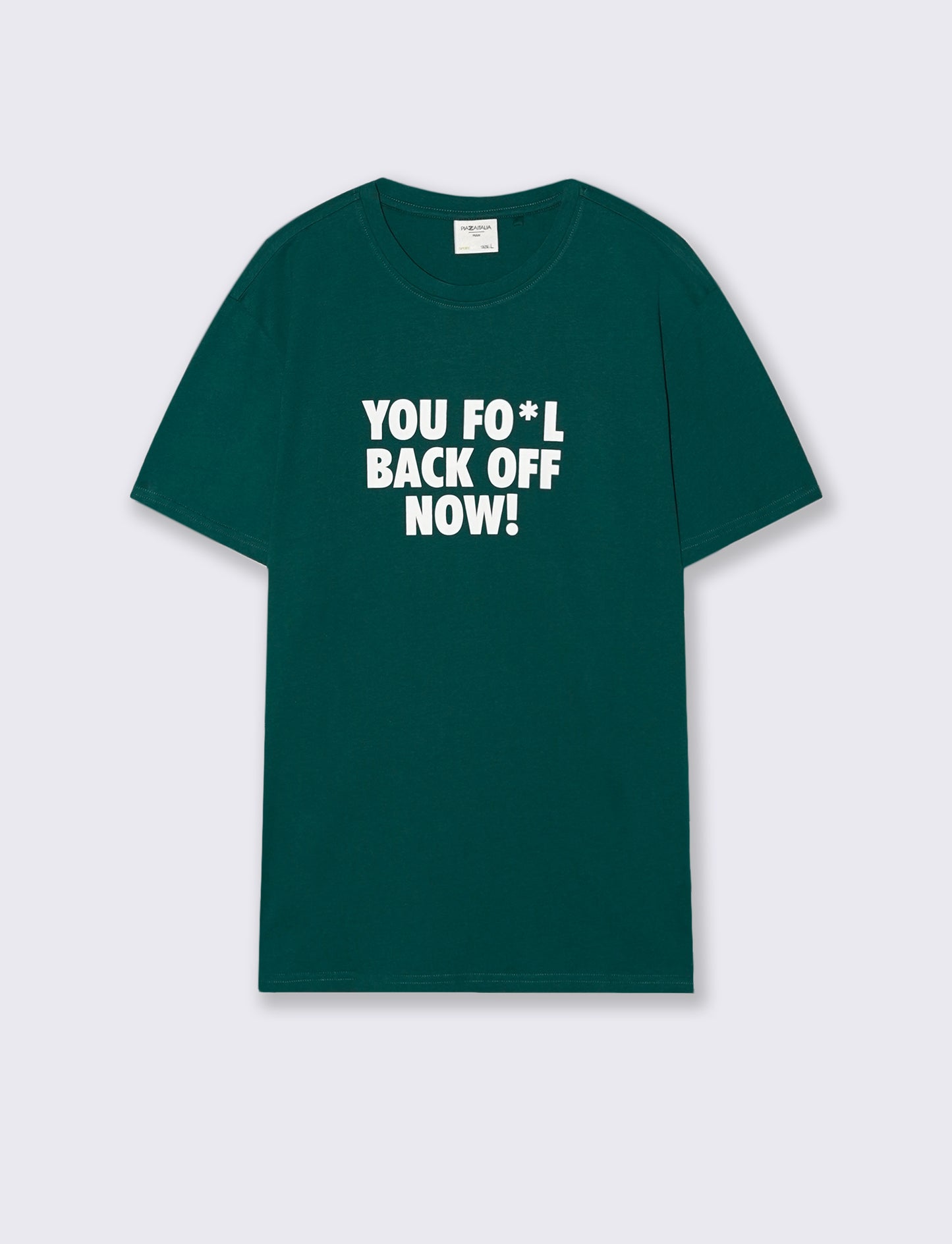 Cotton crew neck T-shirt with contrast print - Green