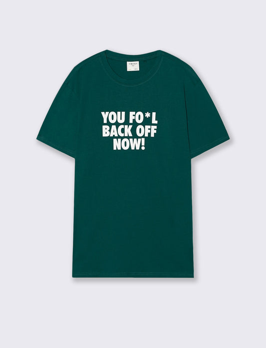 Cotton crew neck T-shirt with contrast print - Green