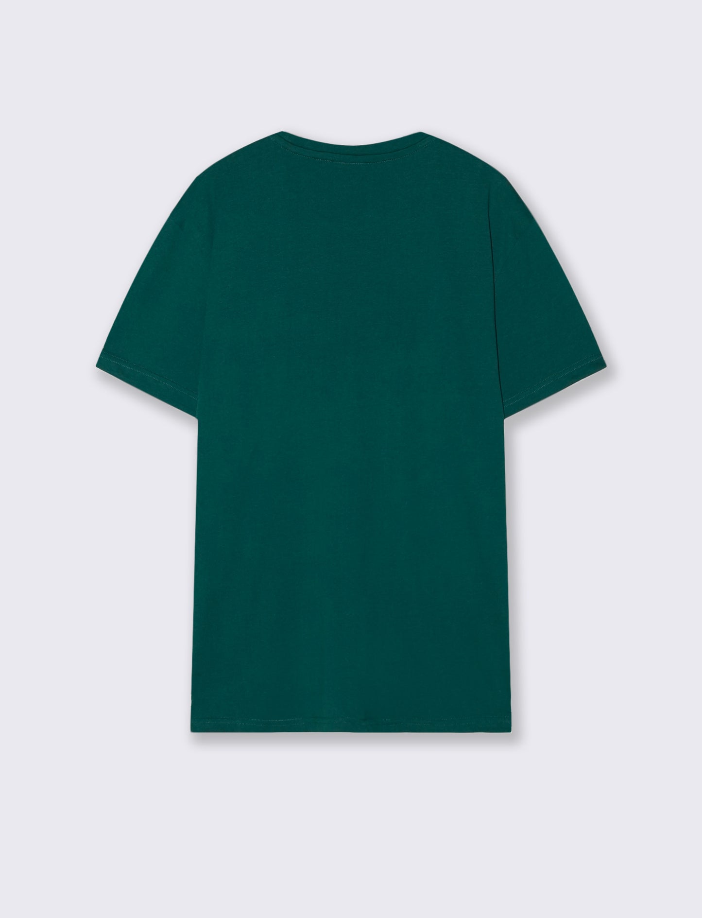 Cotton crew neck T-shirt with contrast print - Green