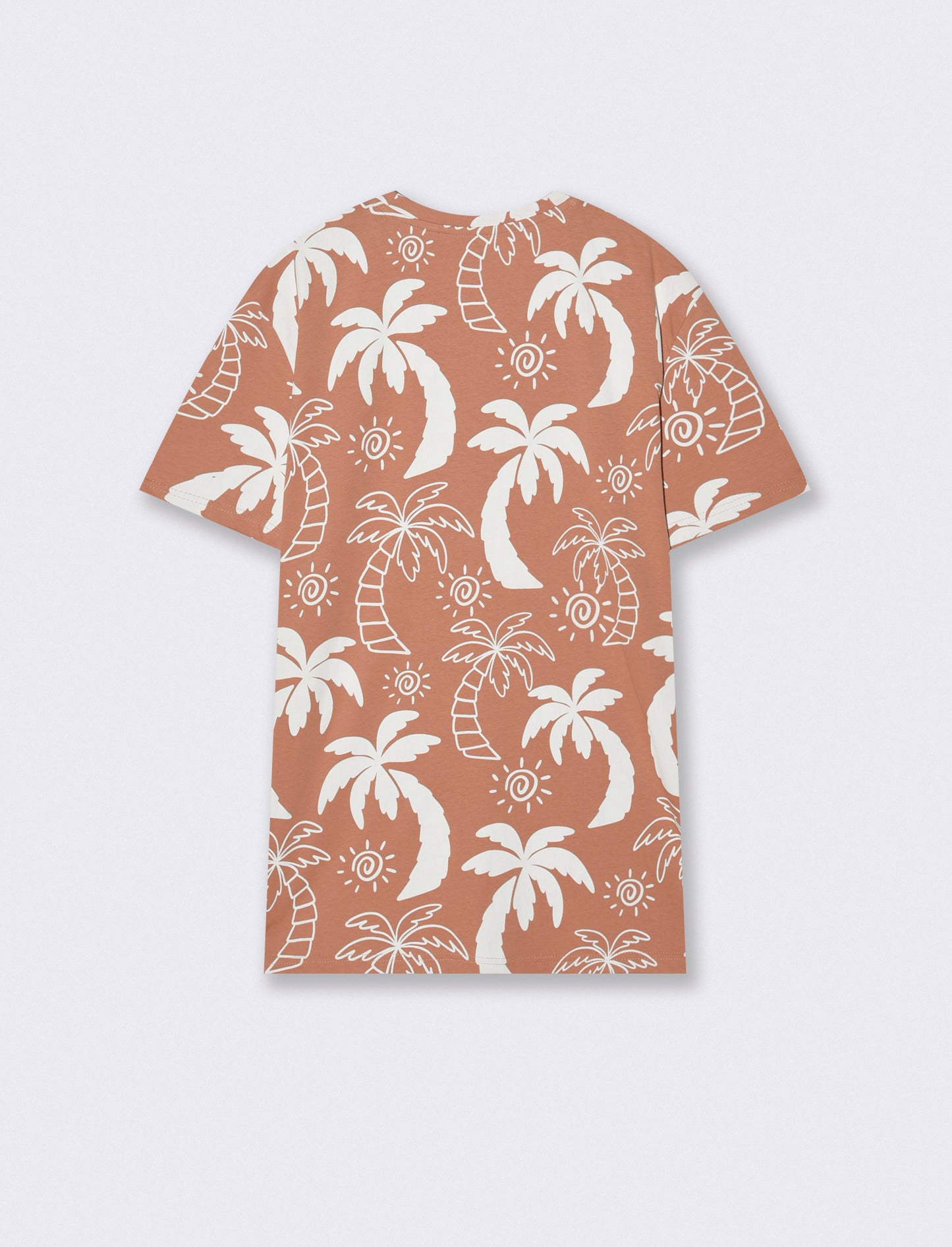 Floral all-over cotton T-shirt - Orange