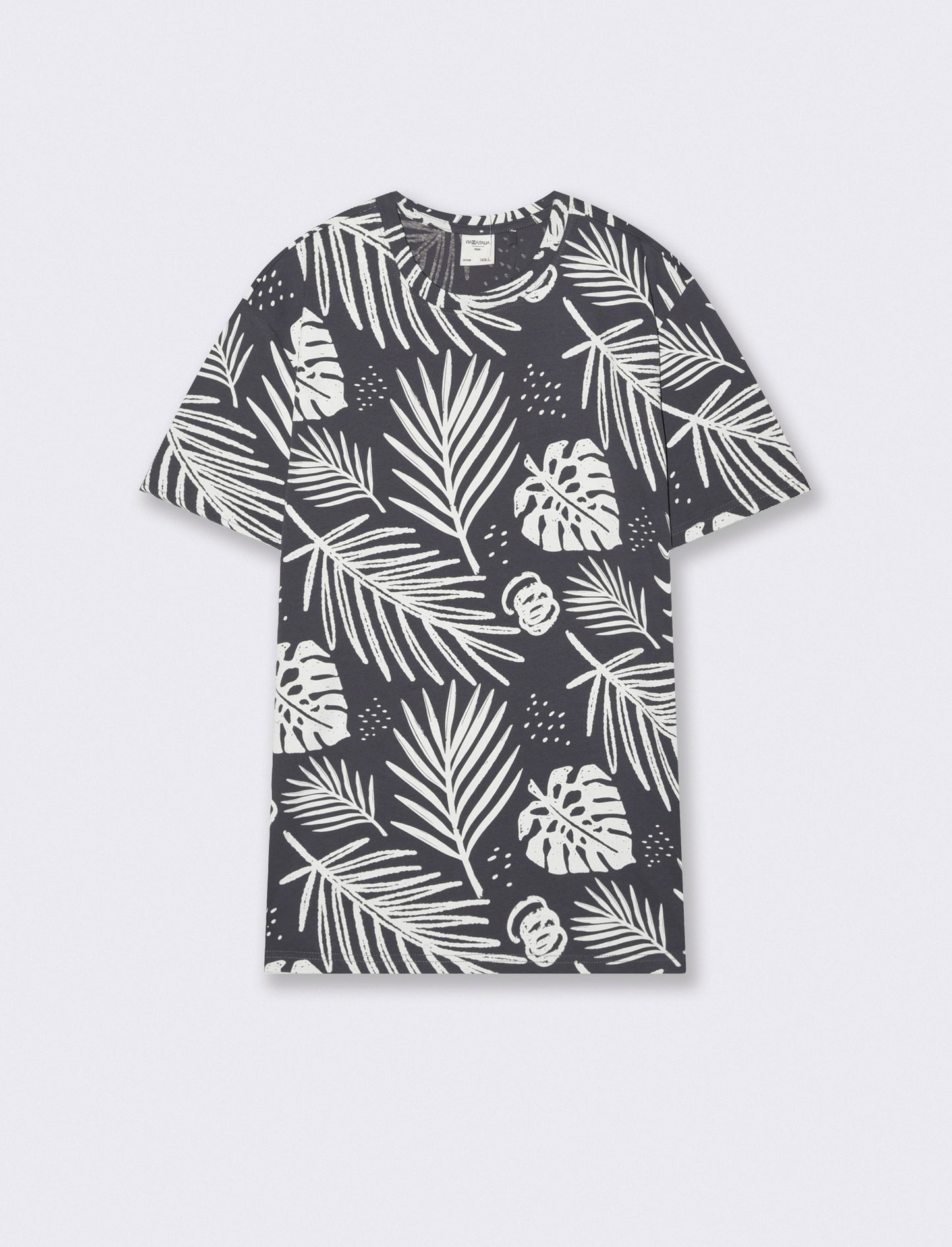 Floral all-over cotton T-shirt - Blue