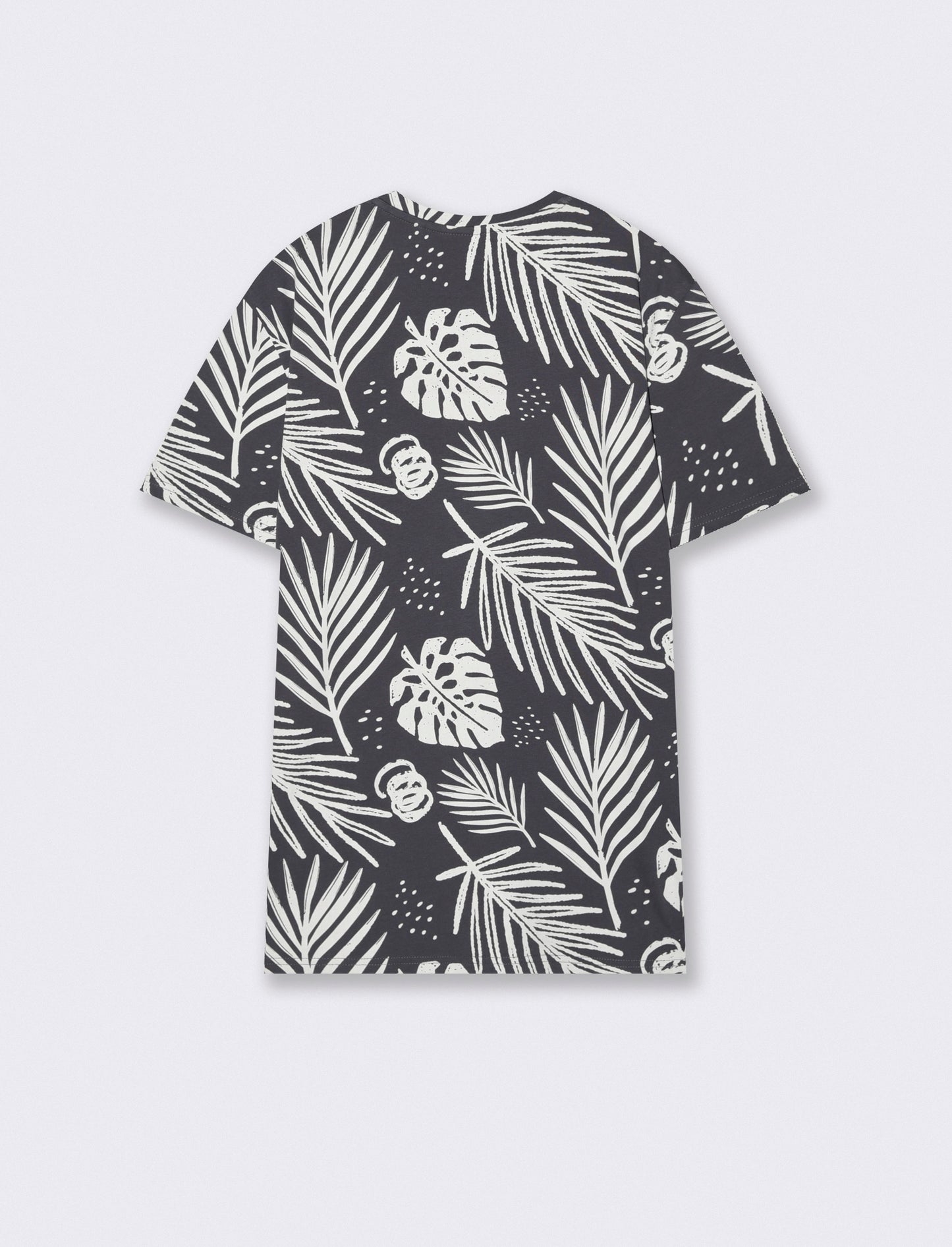 Floral all-over cotton T-shirt - Blue