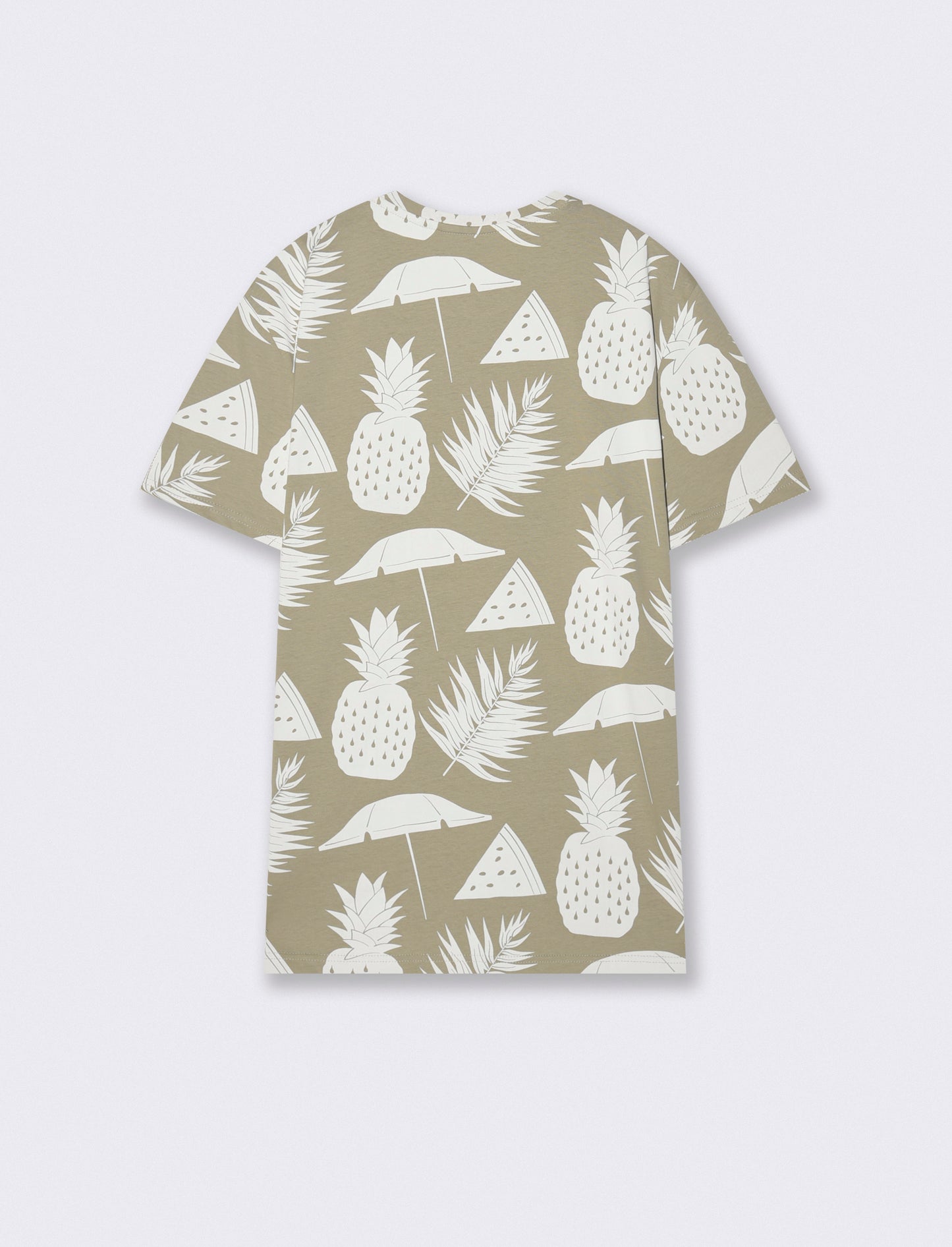 T-shirt cotone floreale all over - Grigio stone