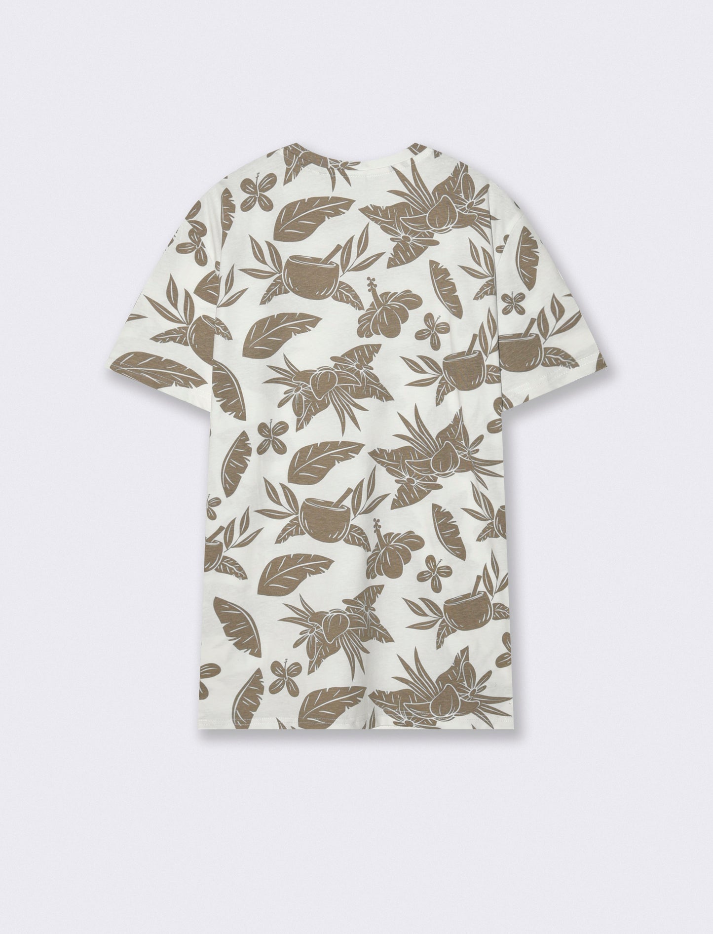 Floral all-over cotton T-shirt - White