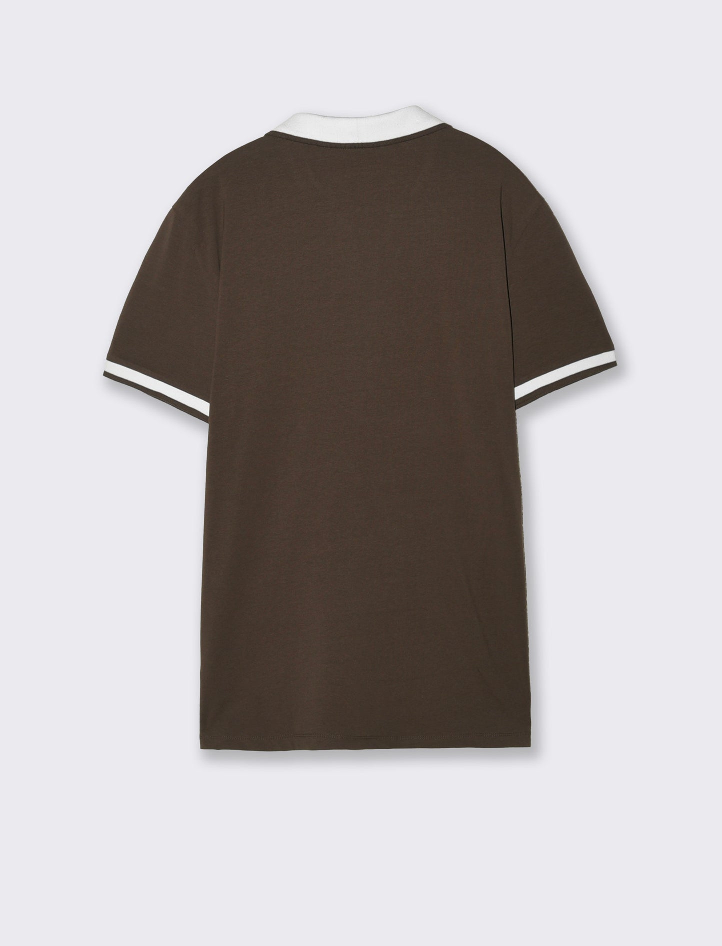 Polo Collo Derby in Cotone Elasticizzato - Moro