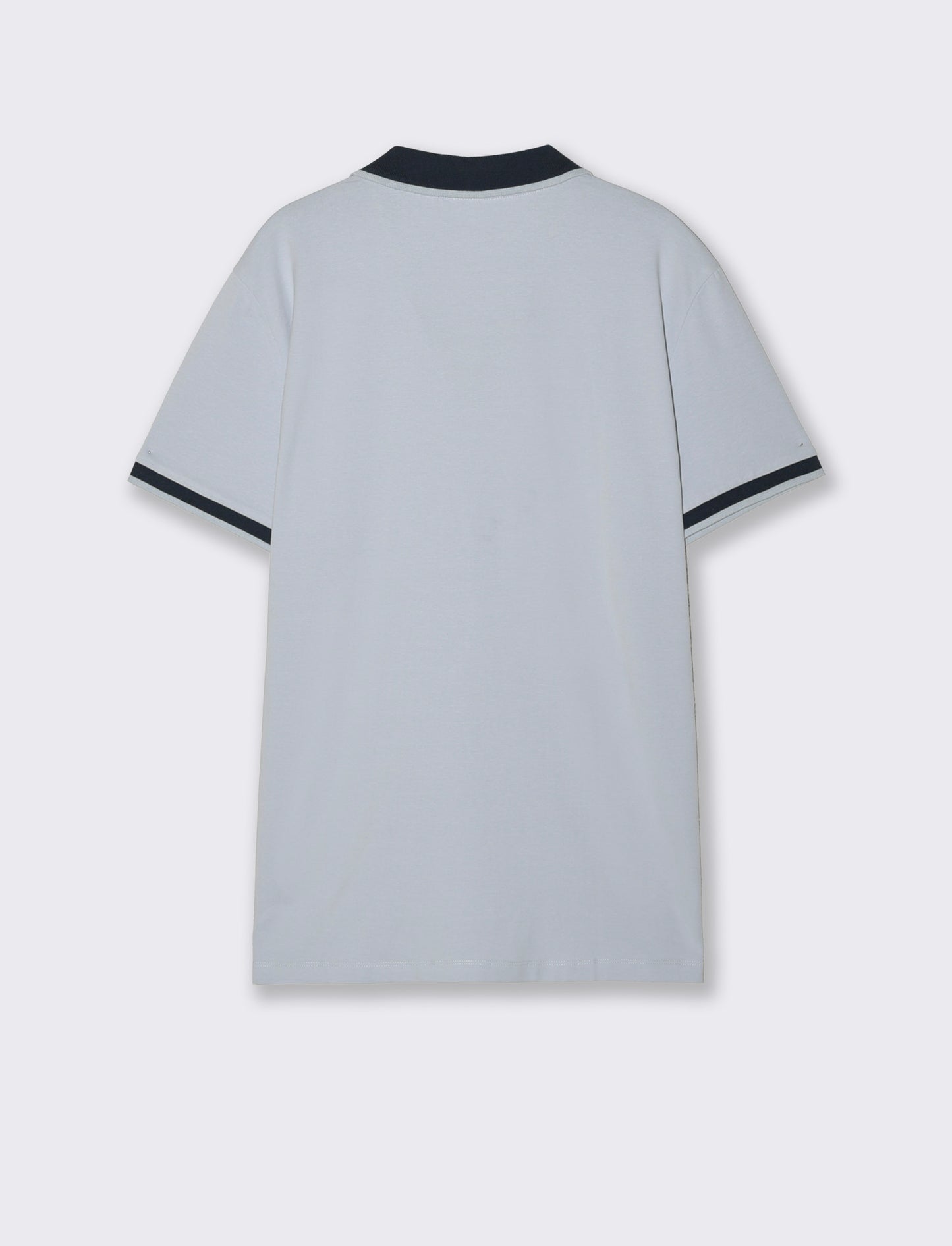 Stretch Cotton Polo Shirt with Derby Collar - Sky blue